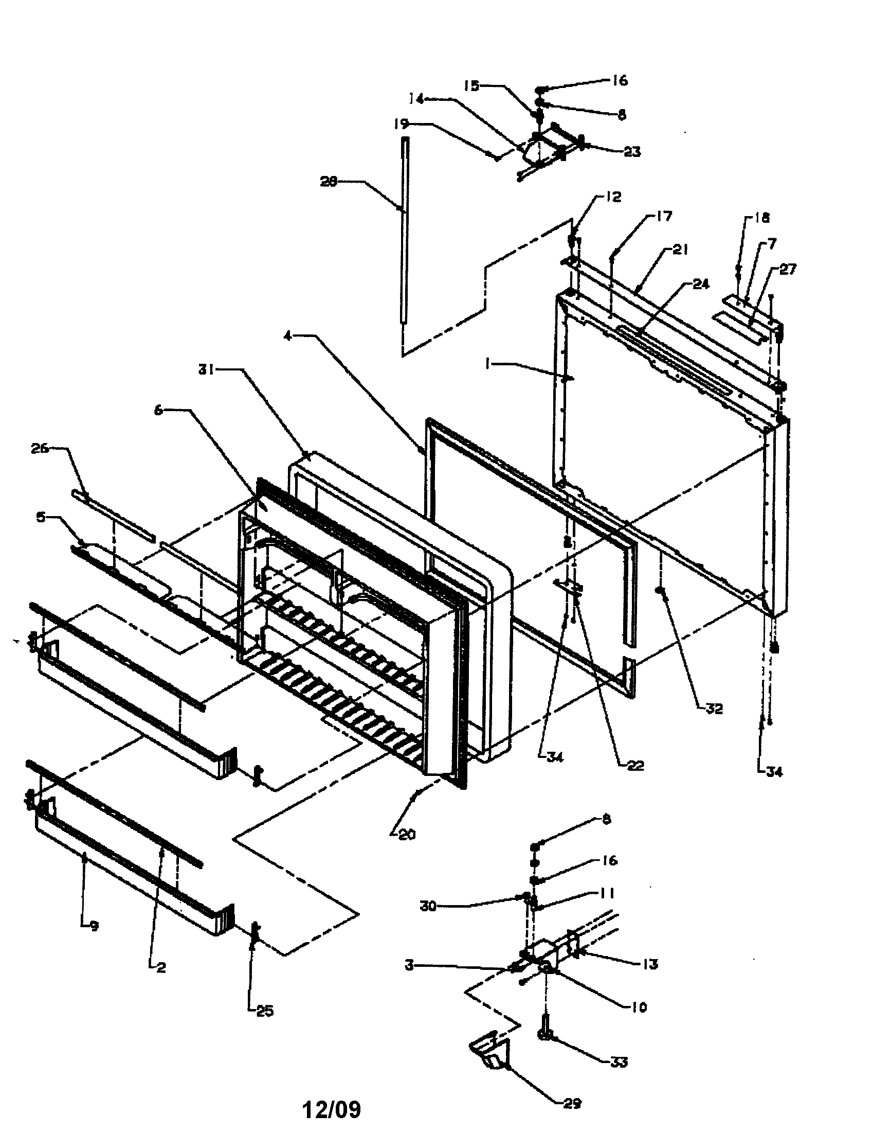Amana BX22RW-P1161602WW freezer door diagram