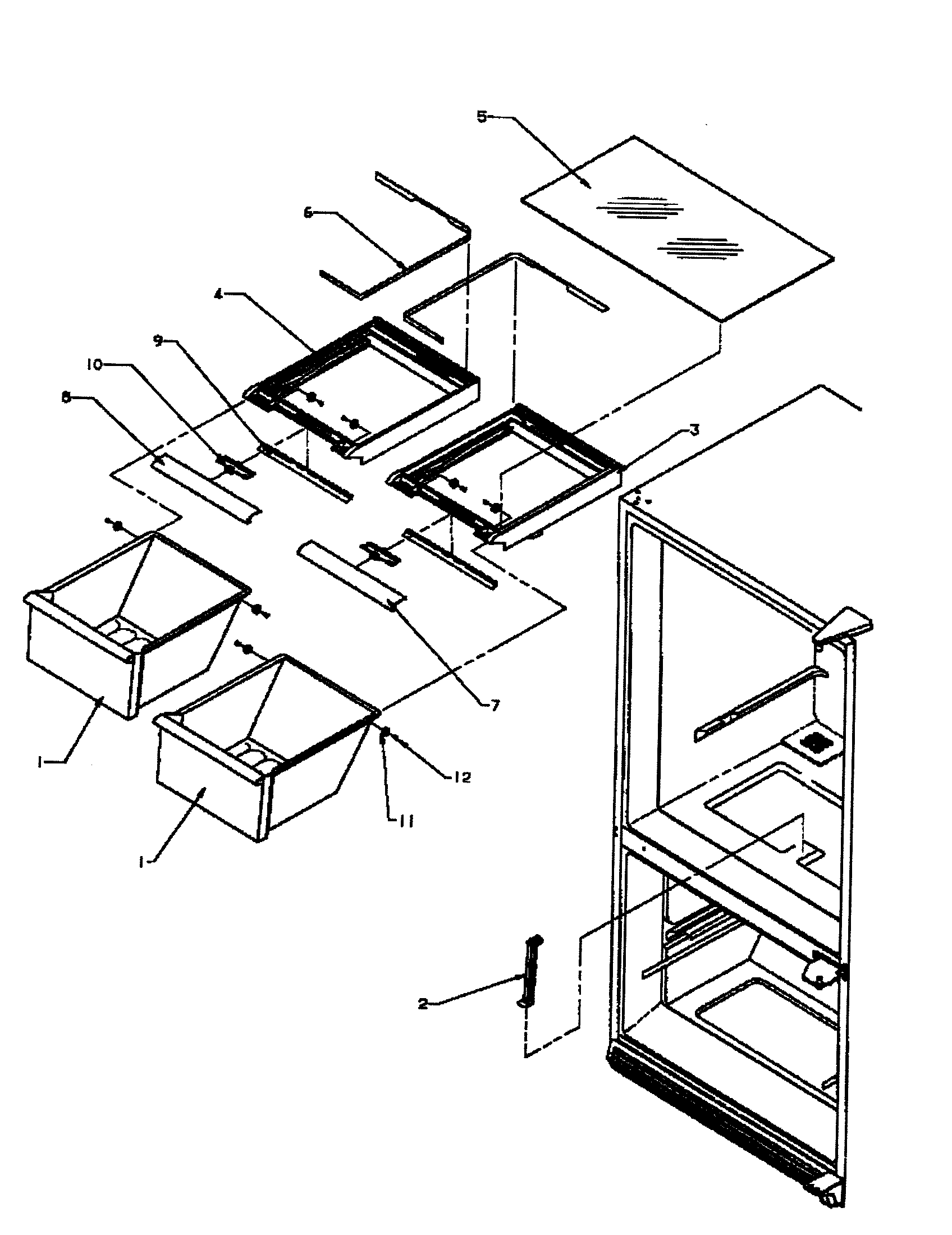 Amana BX22RW-P1161602WW crisper diagram