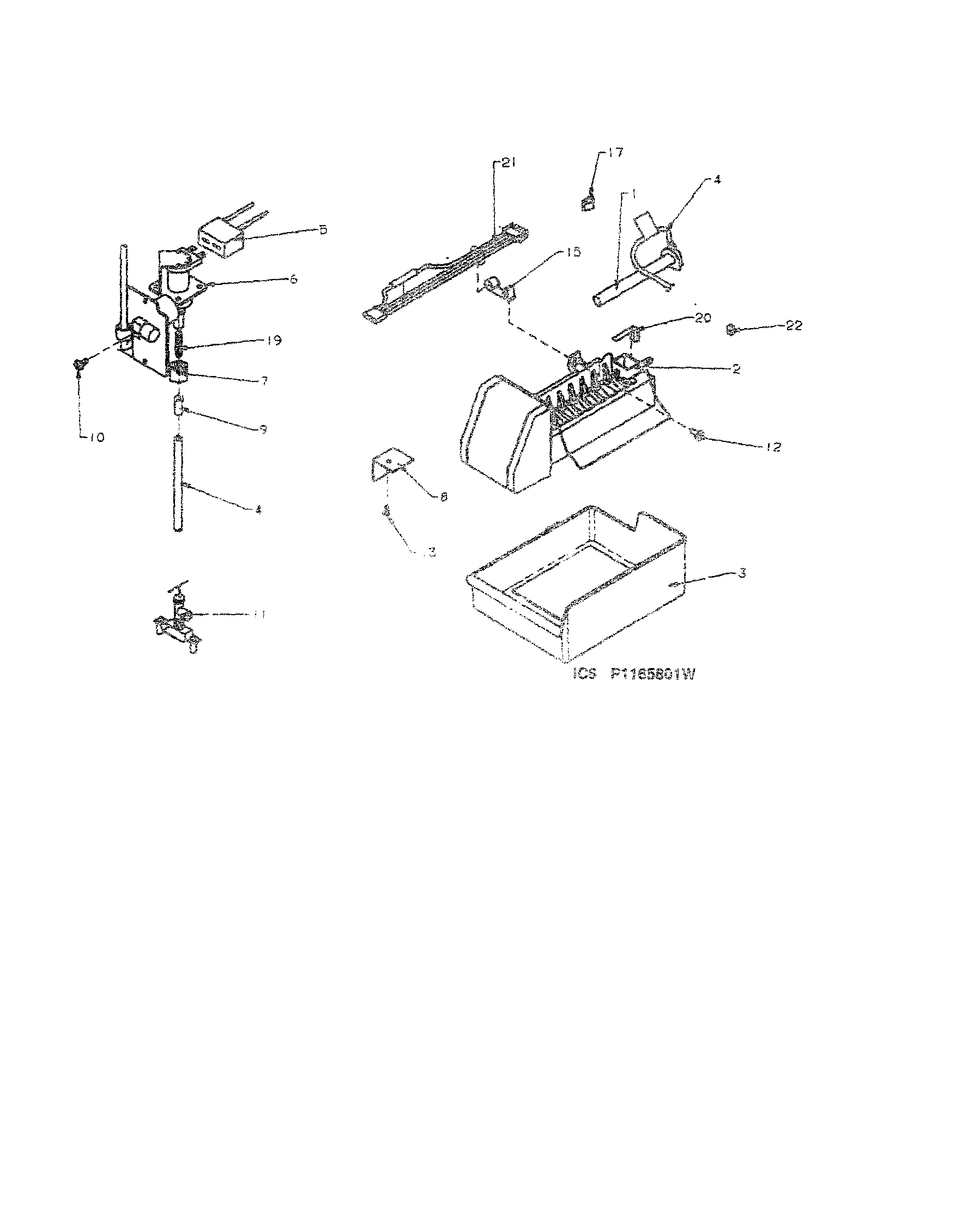 Amana BX22RW-P1161602WW add-on ice maker diagram