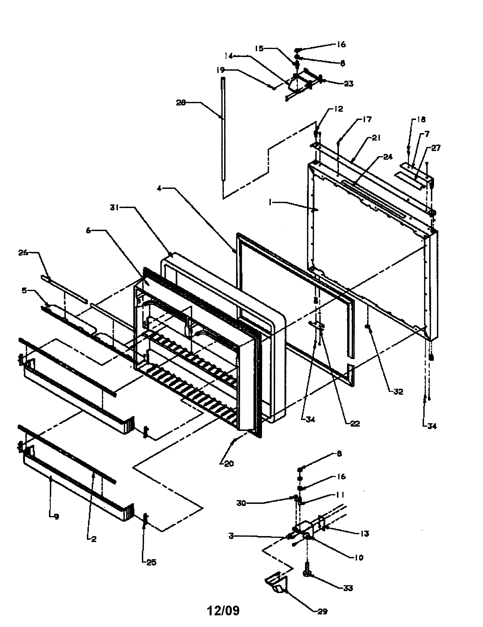 Amana BP22A2E-P1161605WE freezer door diagram