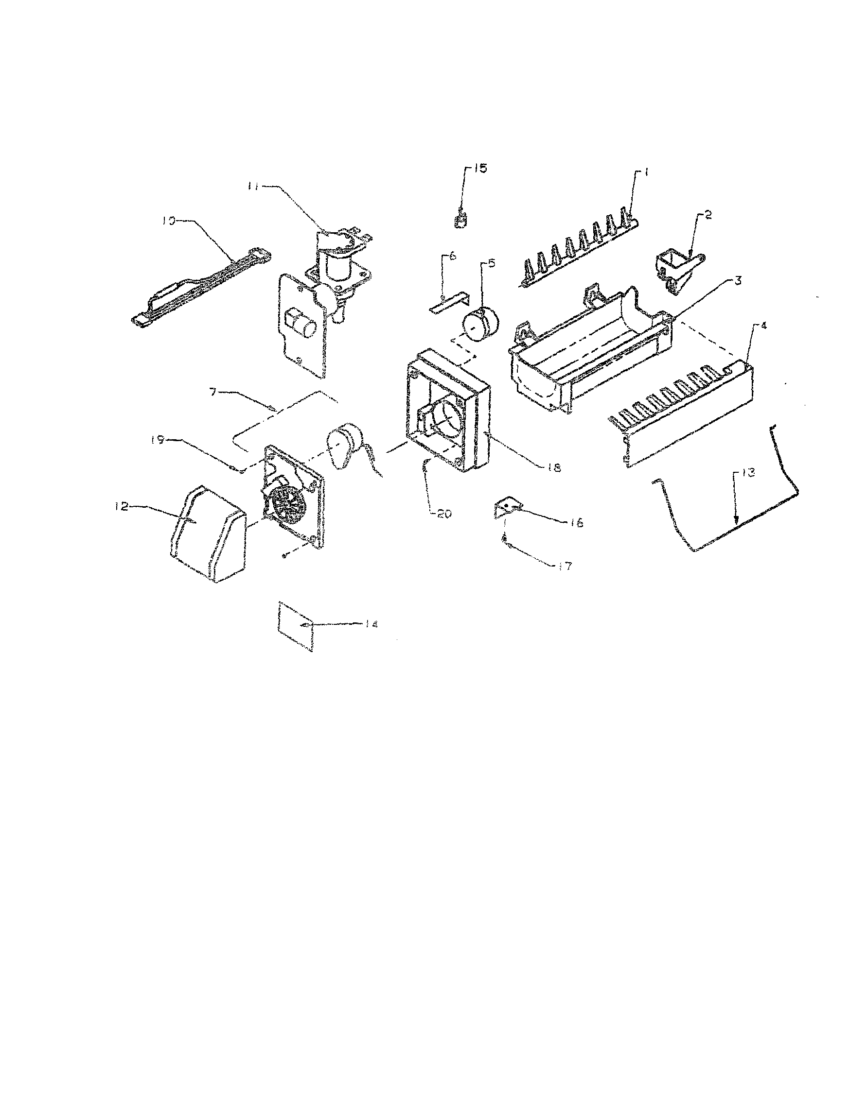 Amana BP22A2E-P1161605WE 8 cube compact ice maker diagram