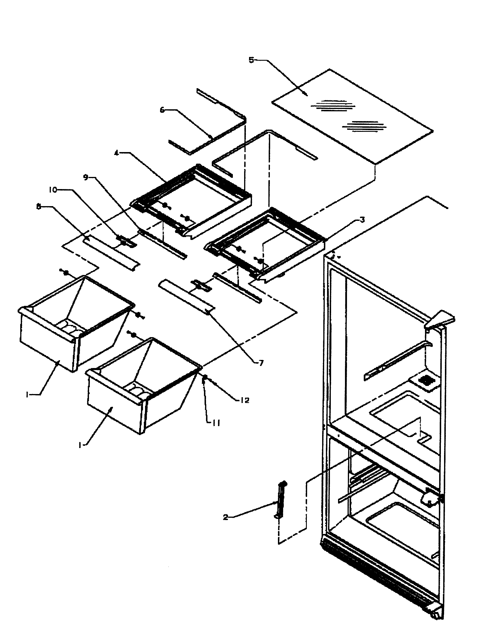 Amana BZ22R3L-P1183602WL crisper diagram