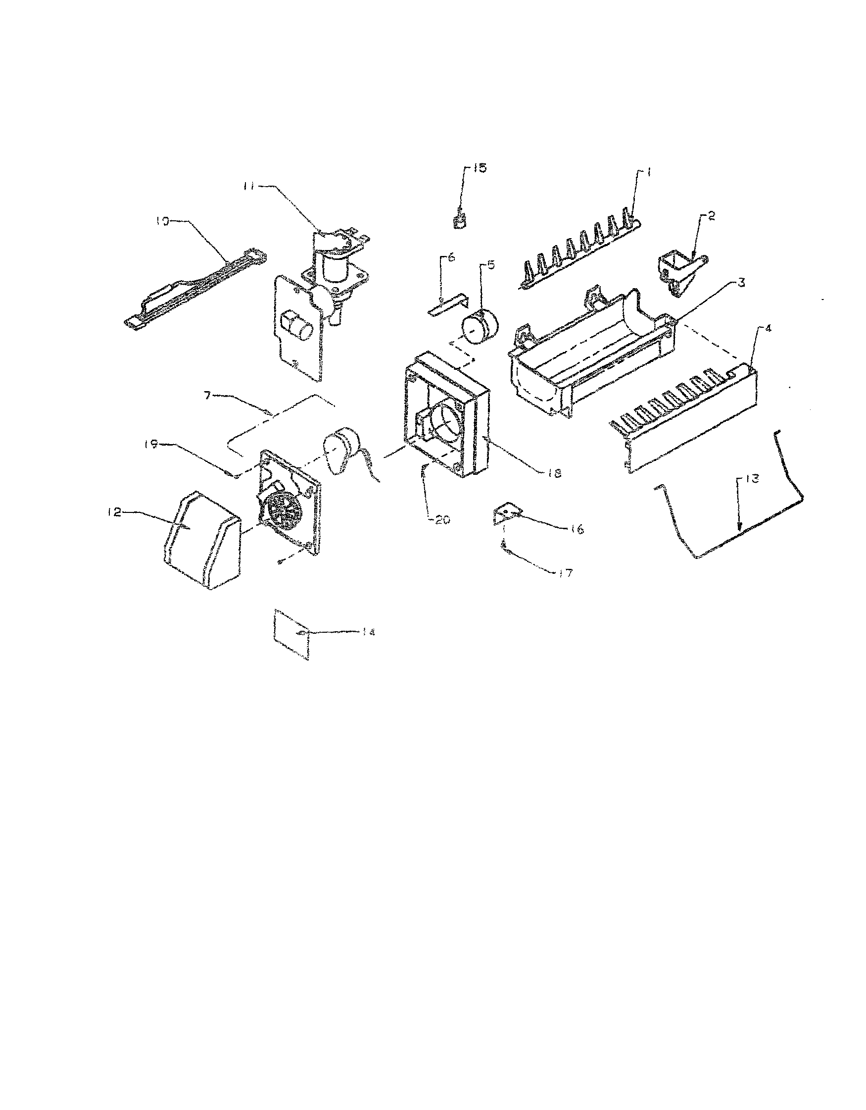 Amana BZ22R3L-P1183602WL 8 cube compact ice maker diagram