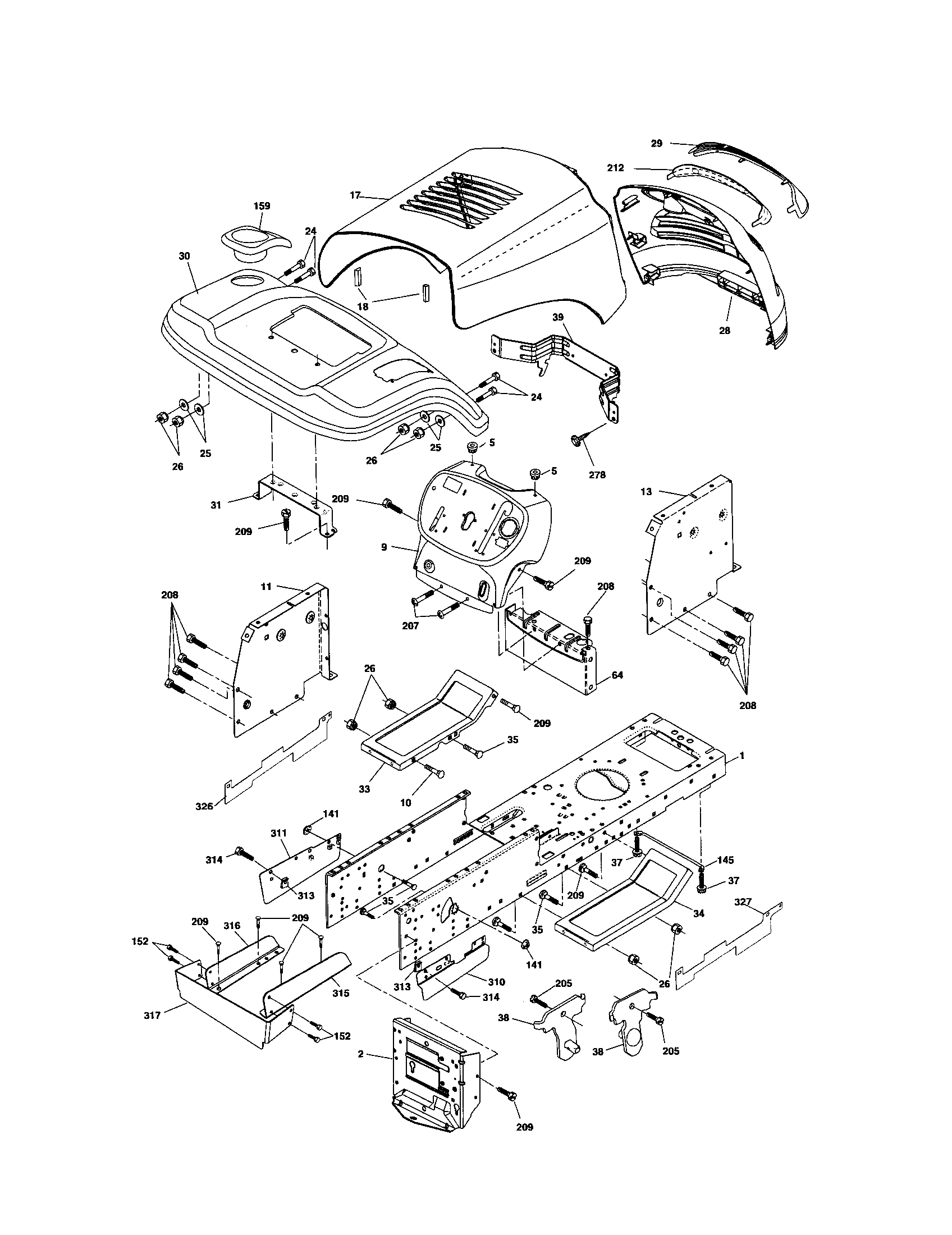 Craftsman 917254191 chassis & enclosures diagram
