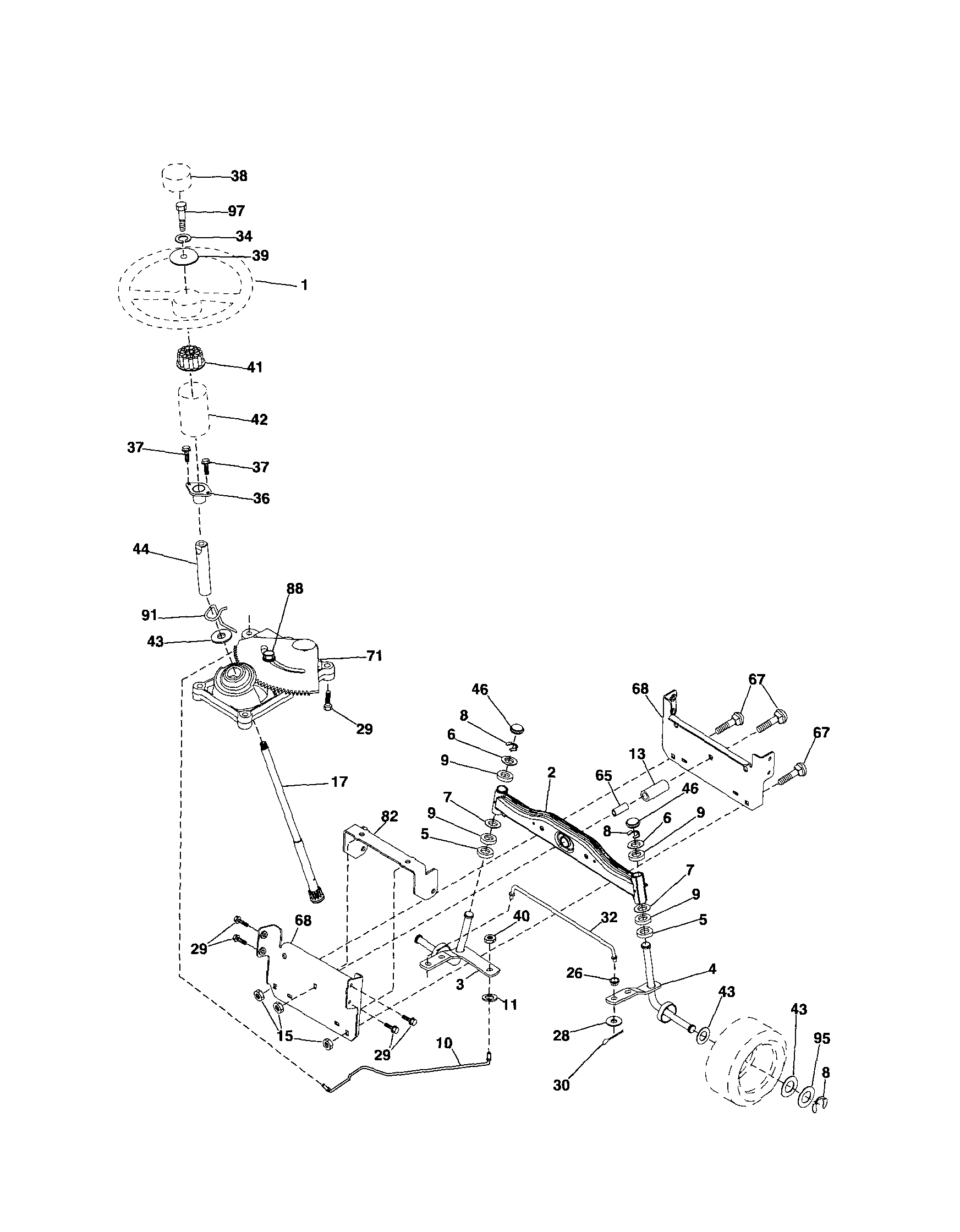 Craftsman 917254191 steering diagram