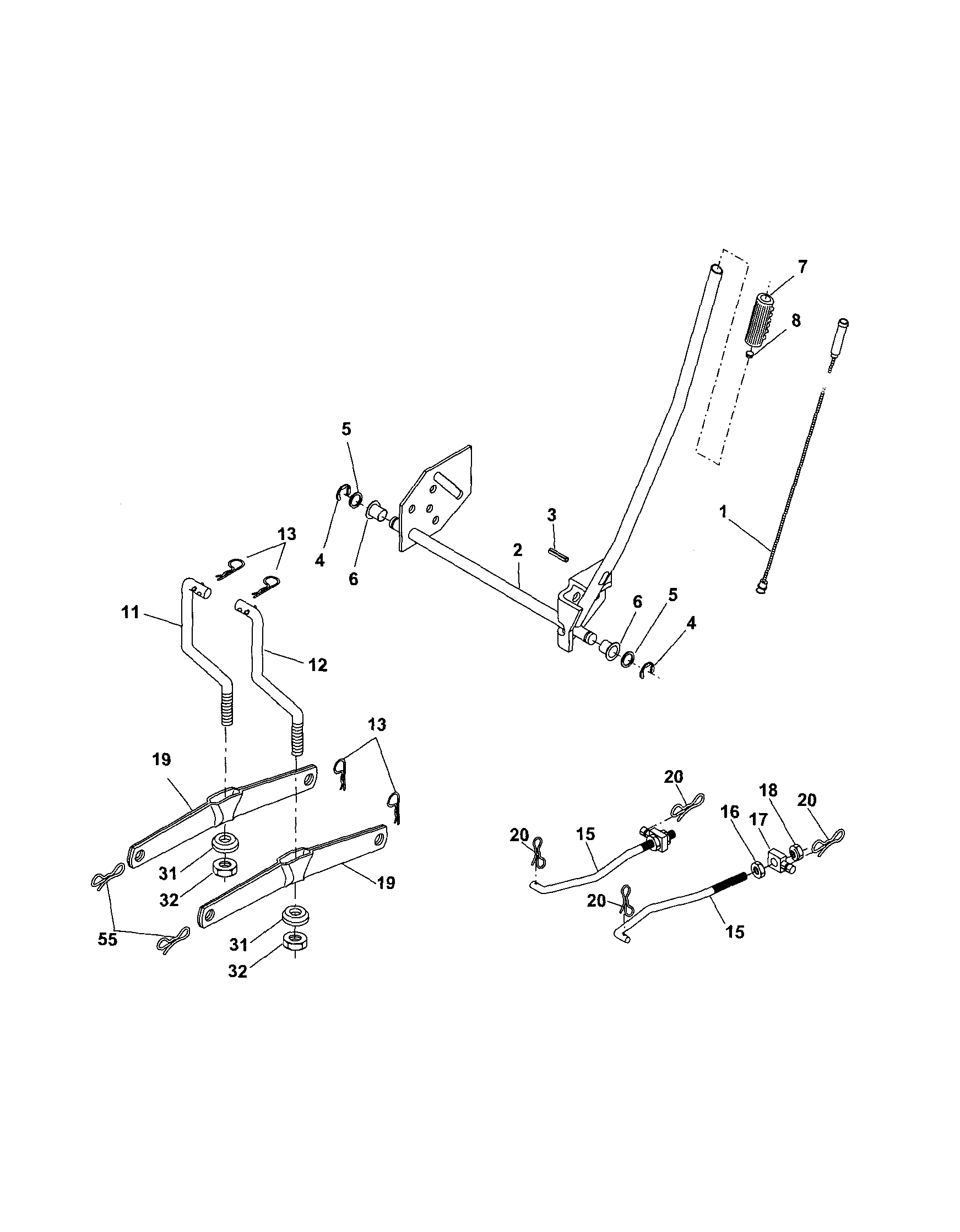 Craftsman 917254191 mower lift diagram