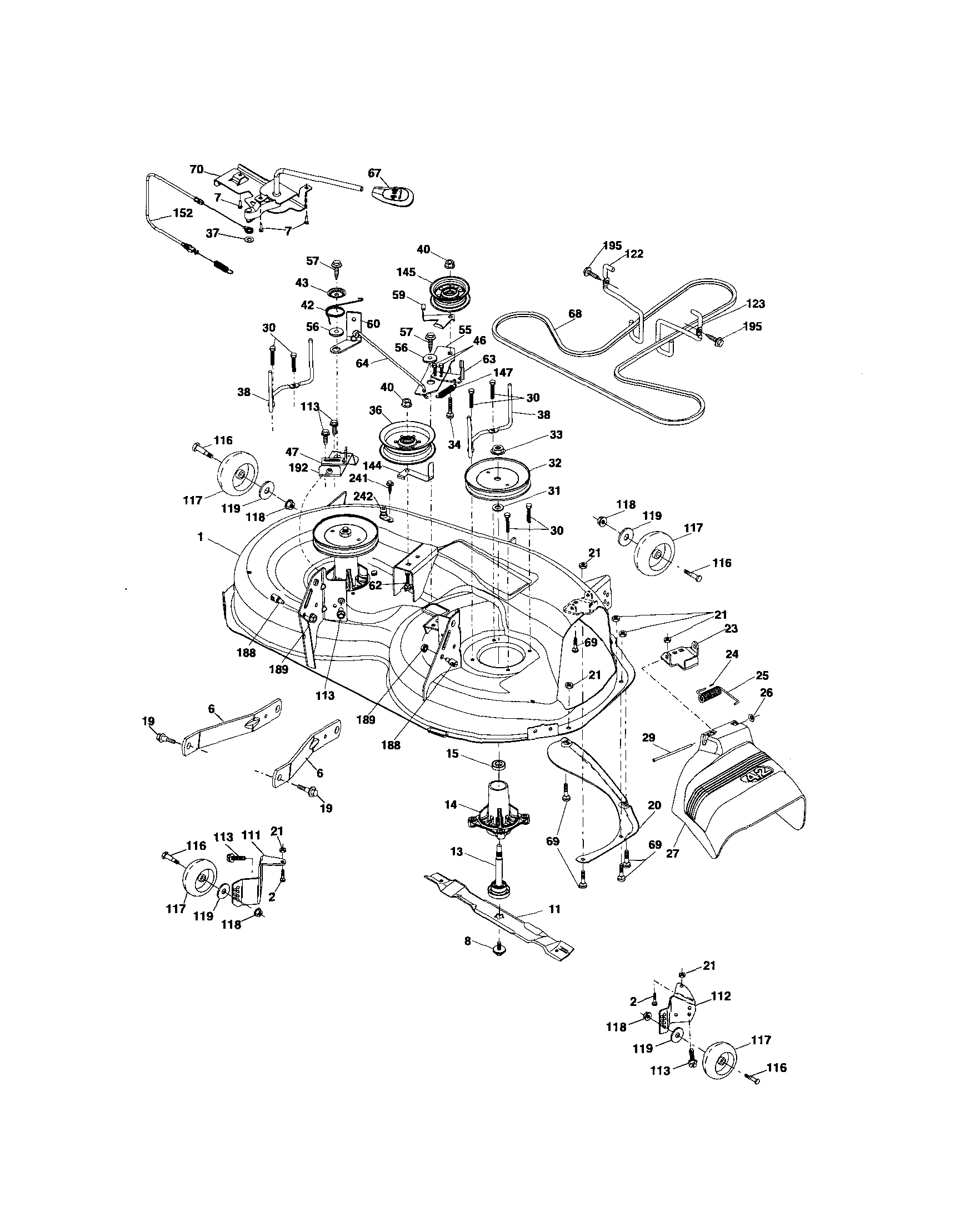 Craftsman 917254801 mower deck diagram