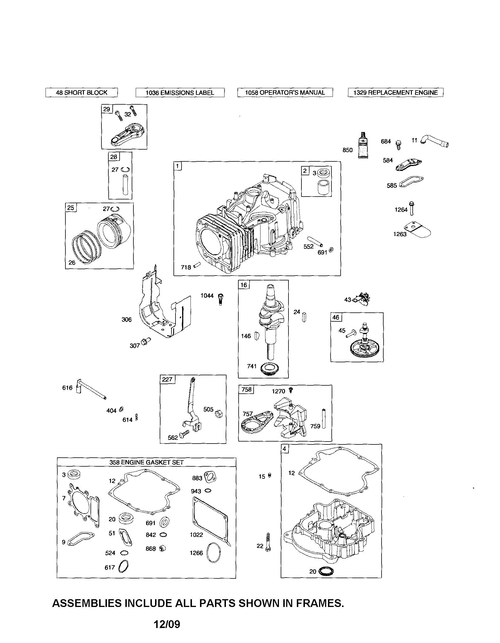 Craftsman 917253631 cylinder/crankshaft/crankcase diagram