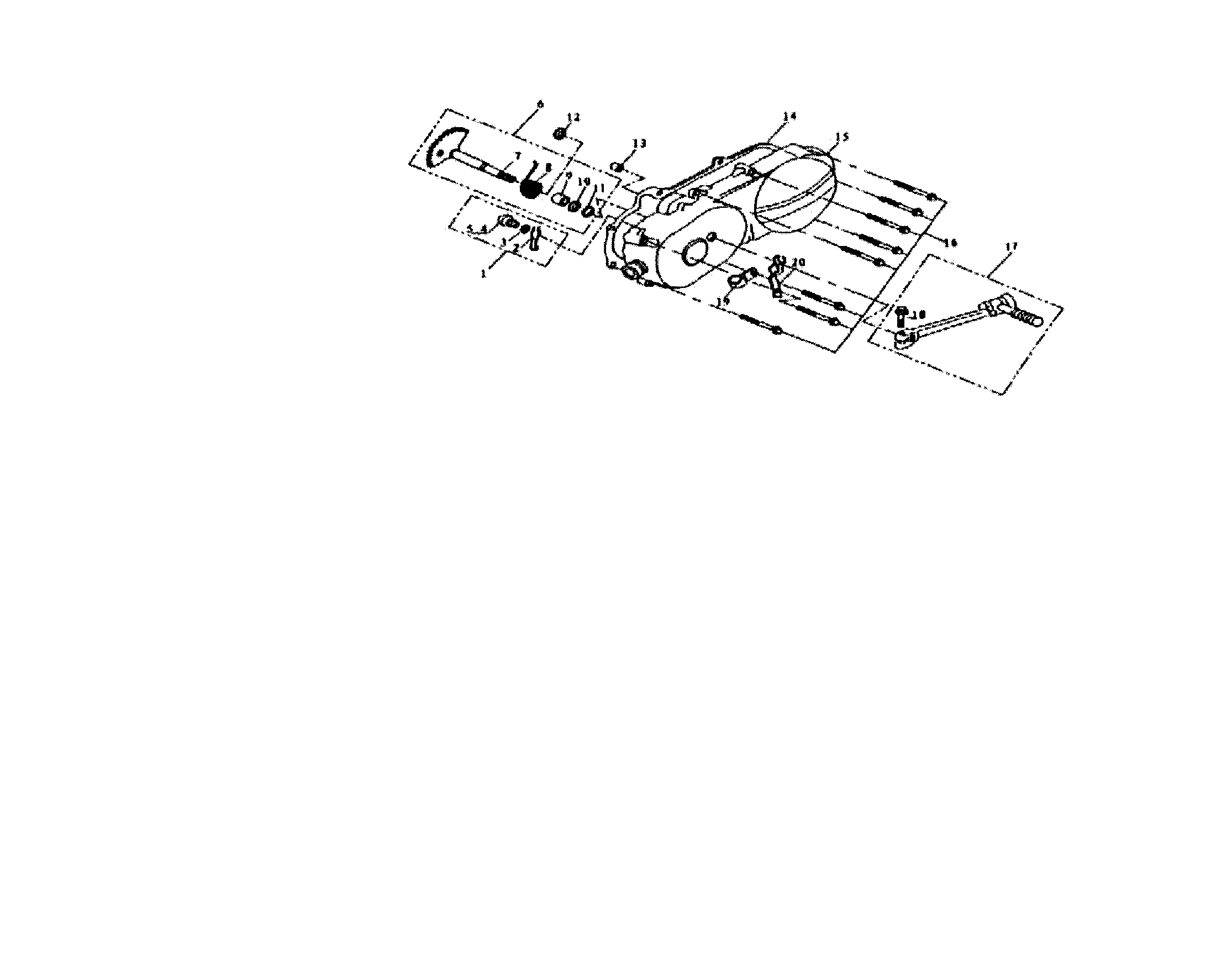 Baja RT50-R left cover crankcase diagram