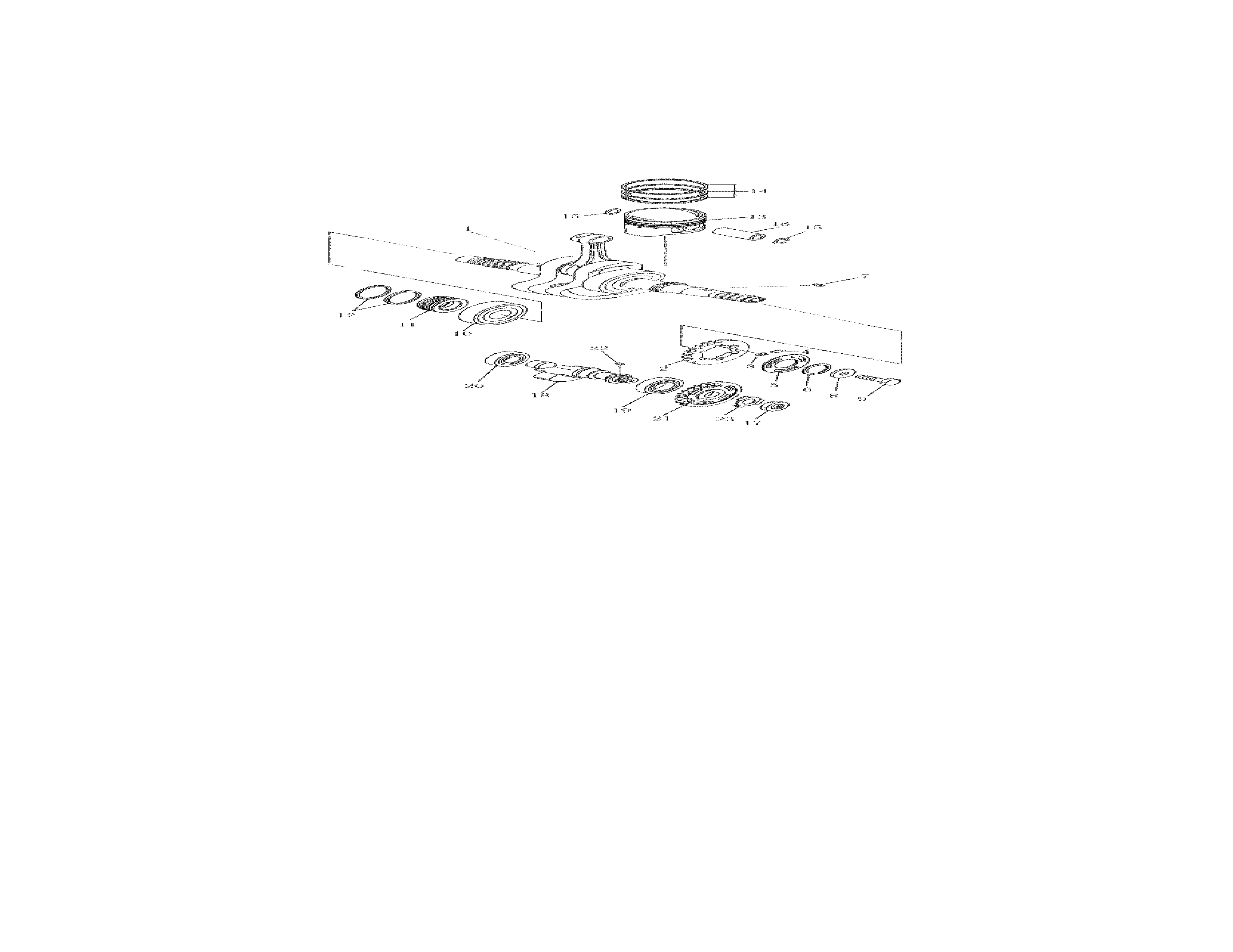 Baja WD400U-2 piston & crankshaft diagram