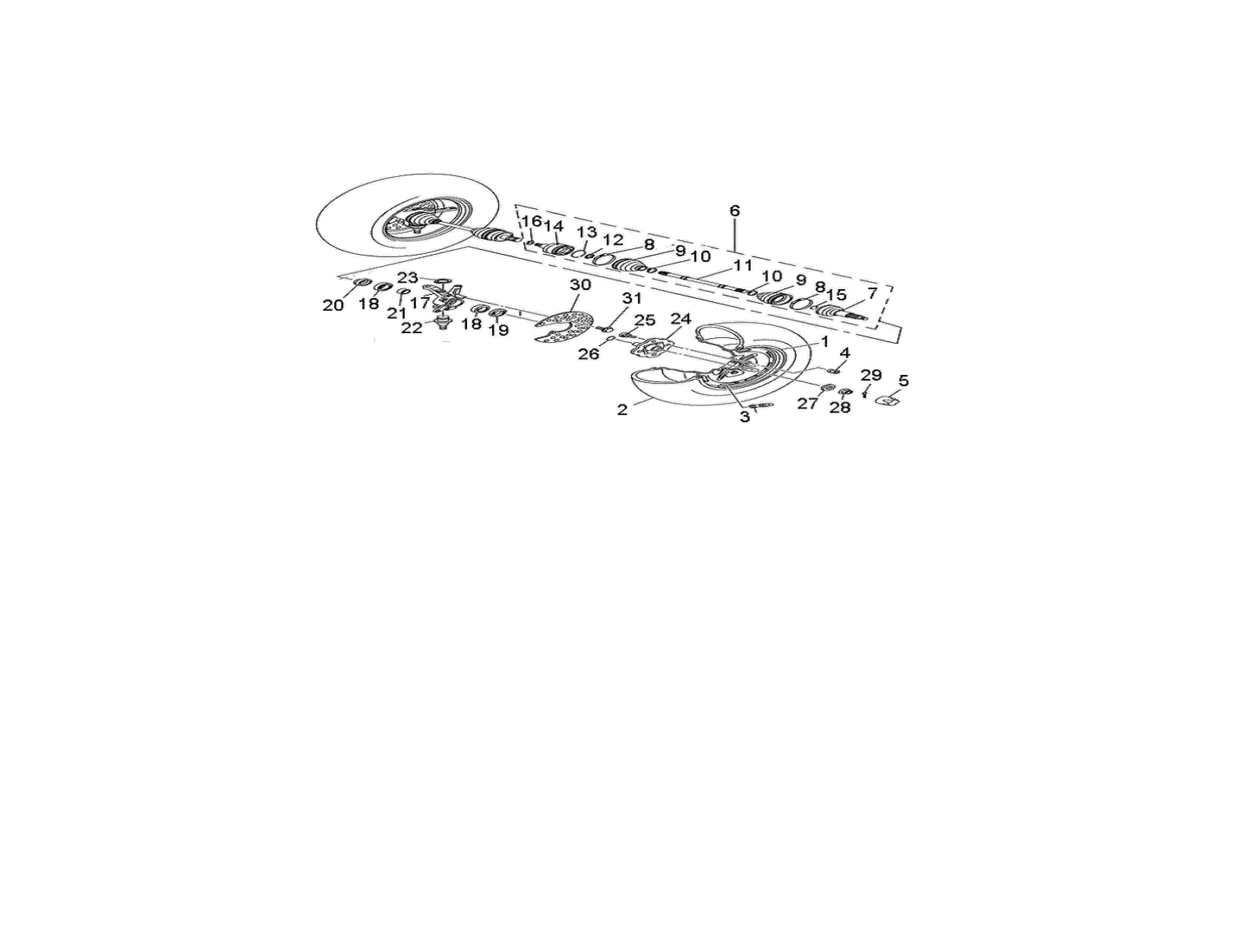 Baja WD400U-2 front wheel diagram