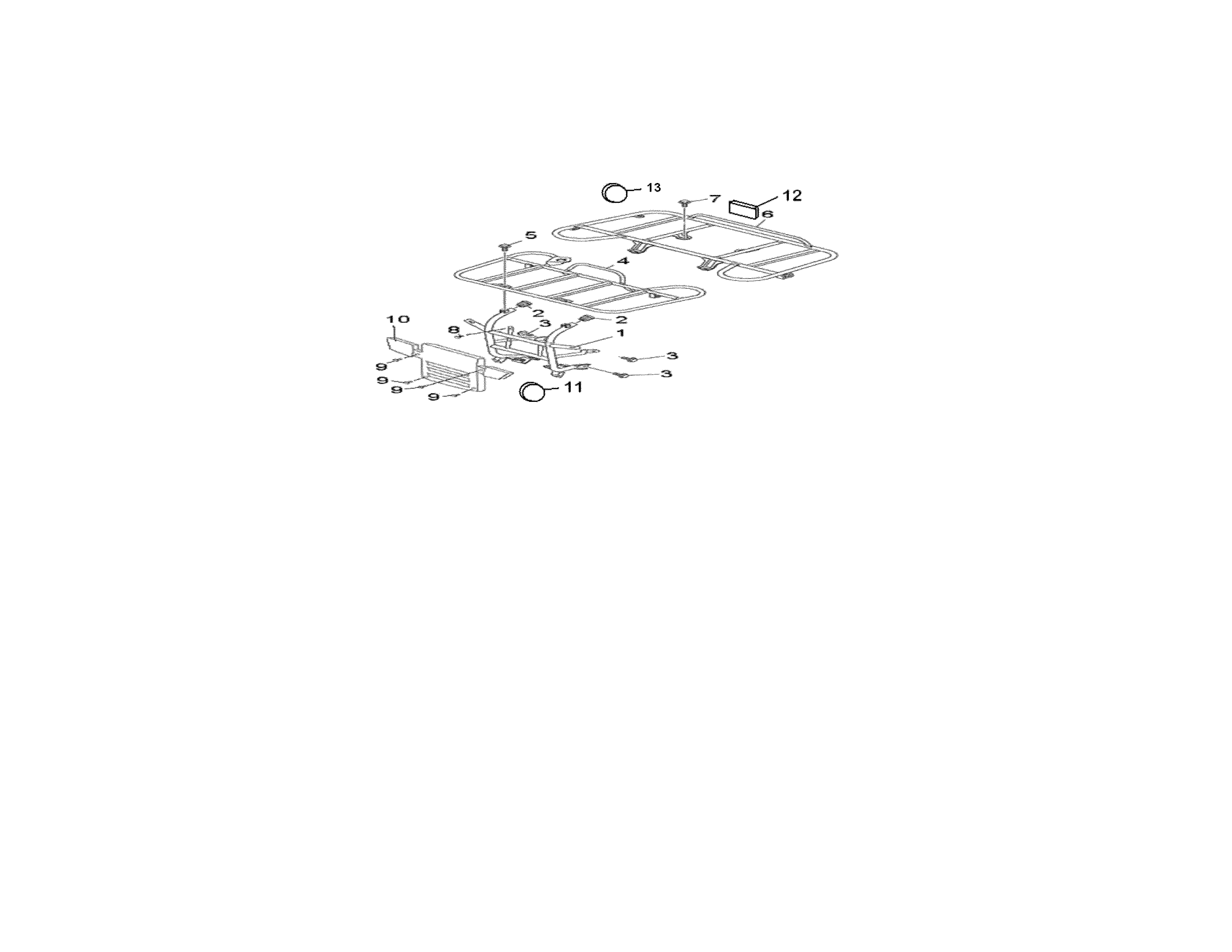 Baja WD400U-2 front & rear racks diagram