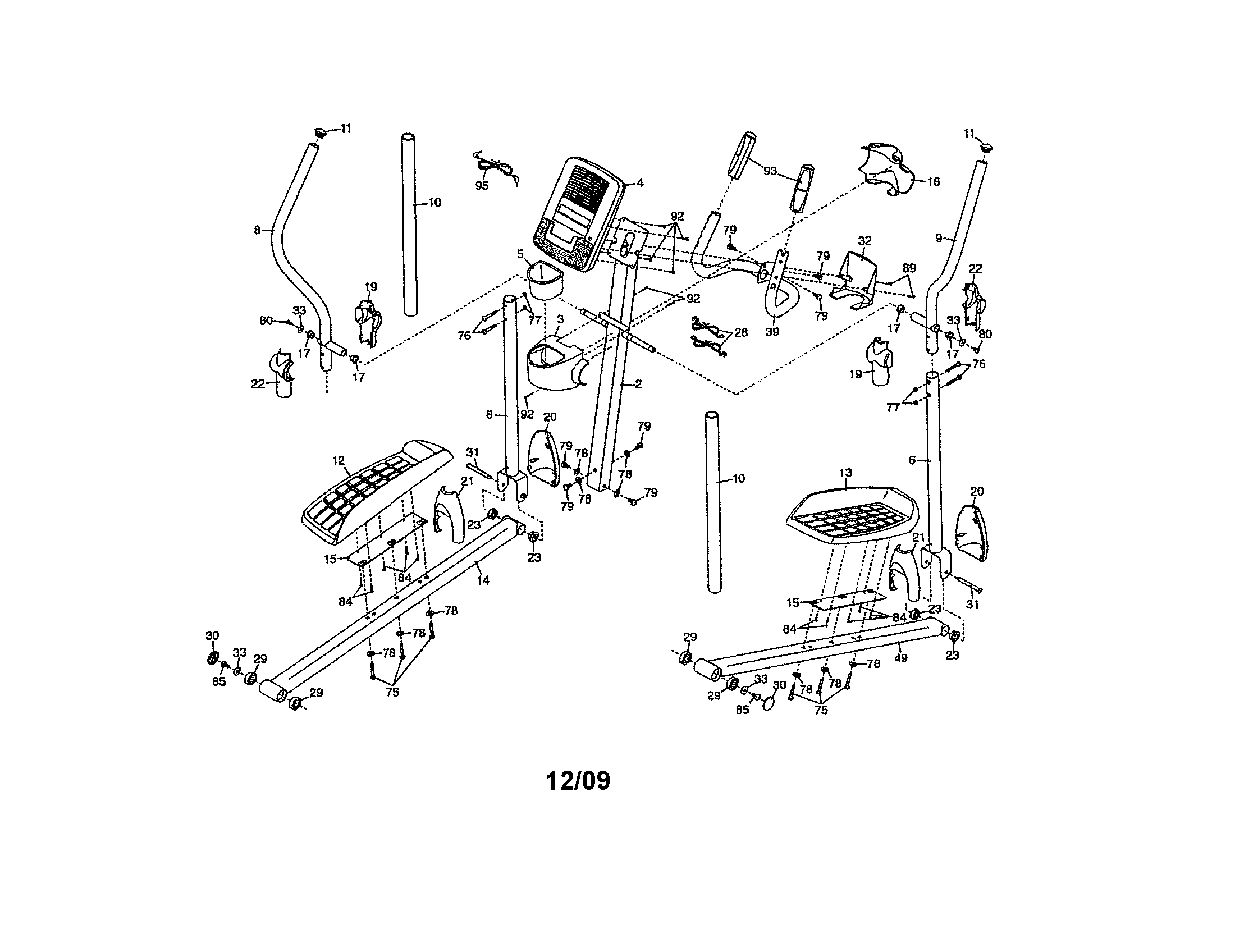 Proform 831239430 console/pedals diagram