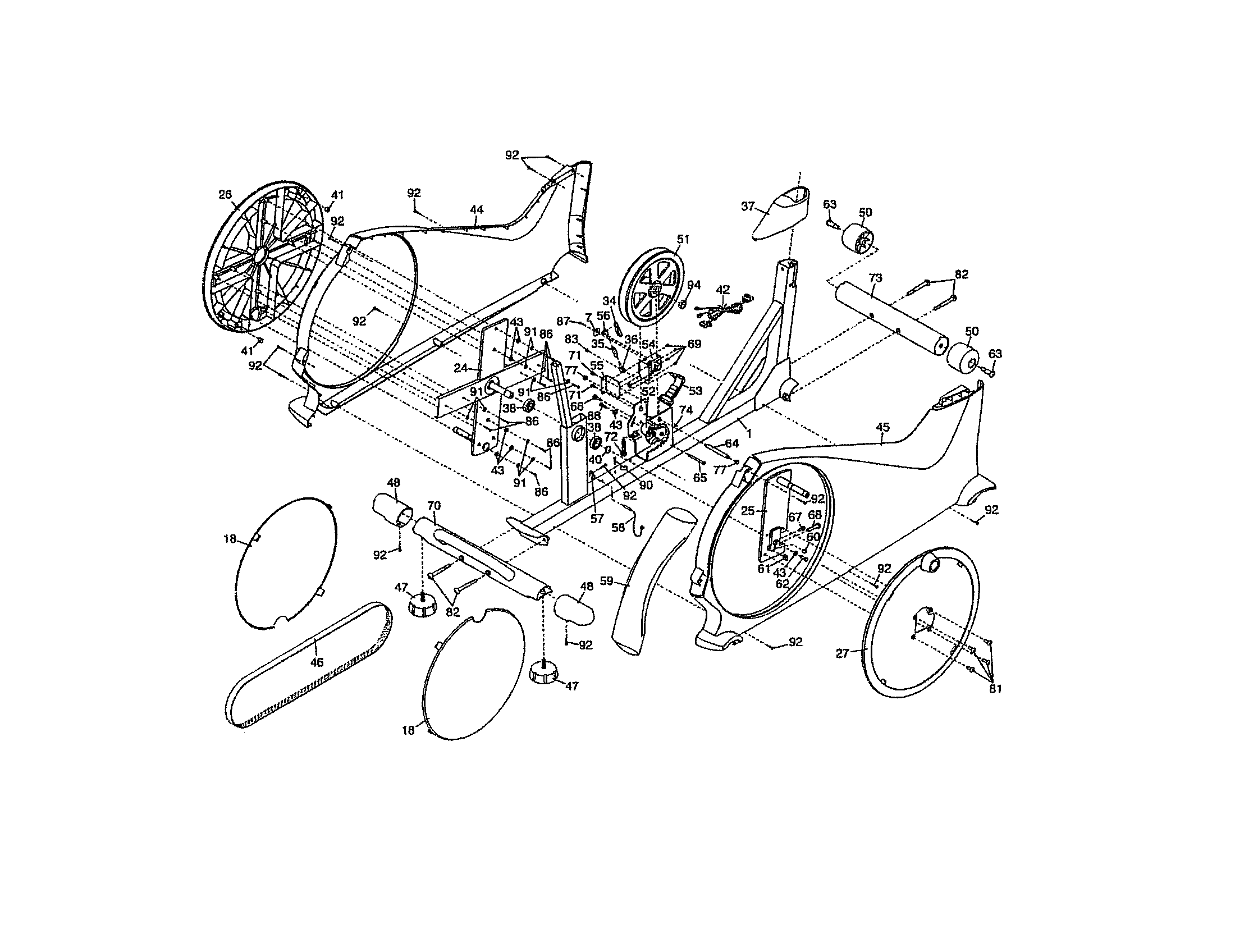 Proform 831239430 frame/side shields diagram