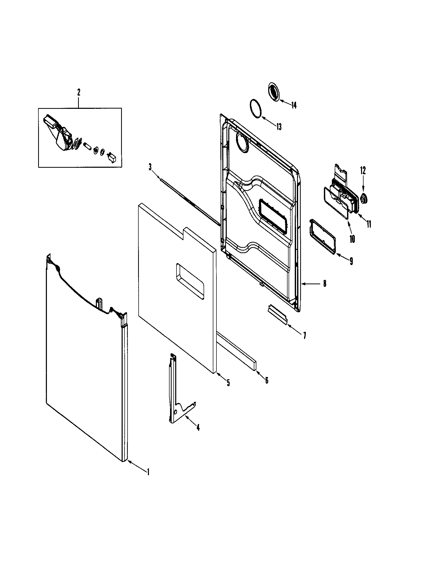 Maytag MDBH965AWW3 door diagram