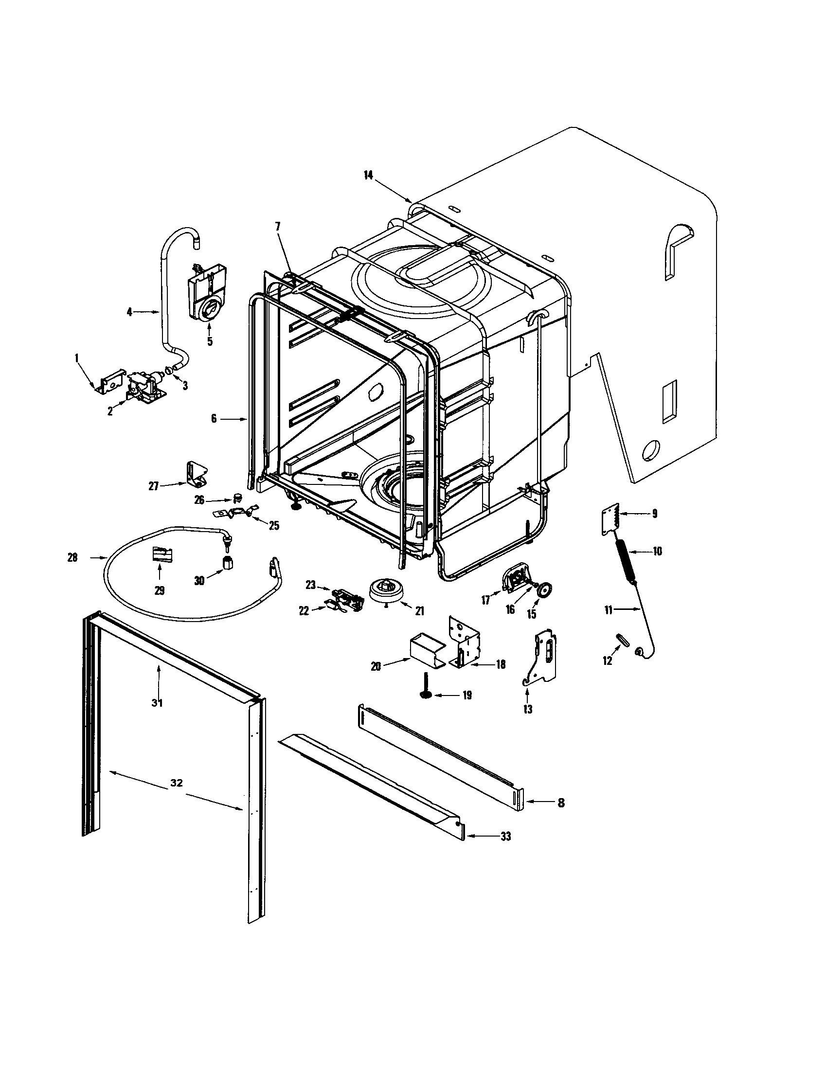 Maytag MDBH965AWW3 tub diagram