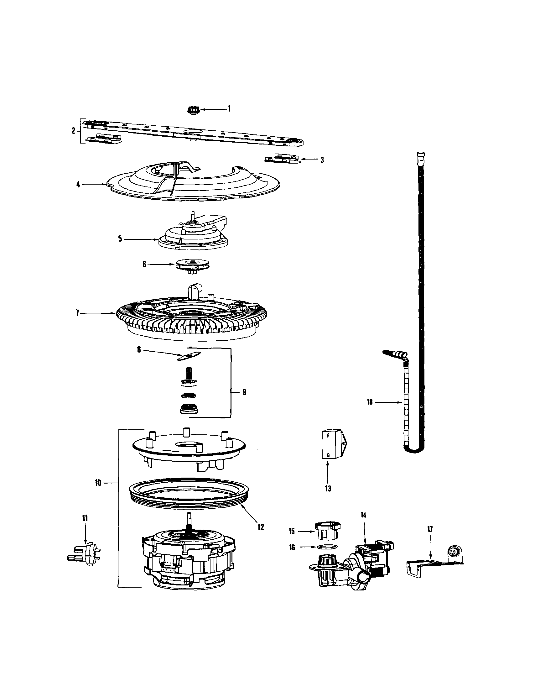Maytag MDBH965AWW3 pump & motor diagram