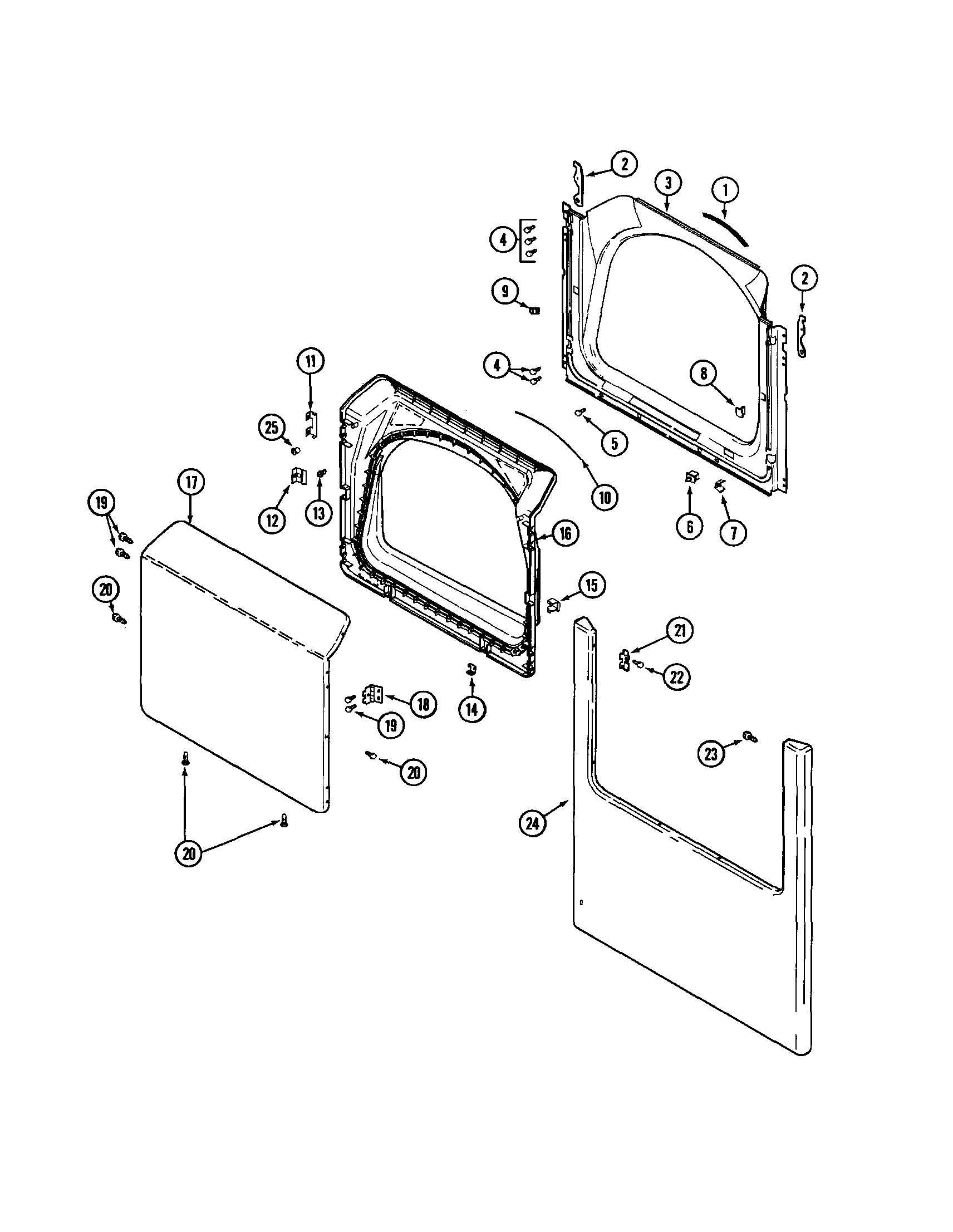 Maytag MDG8600AWW door diagram
