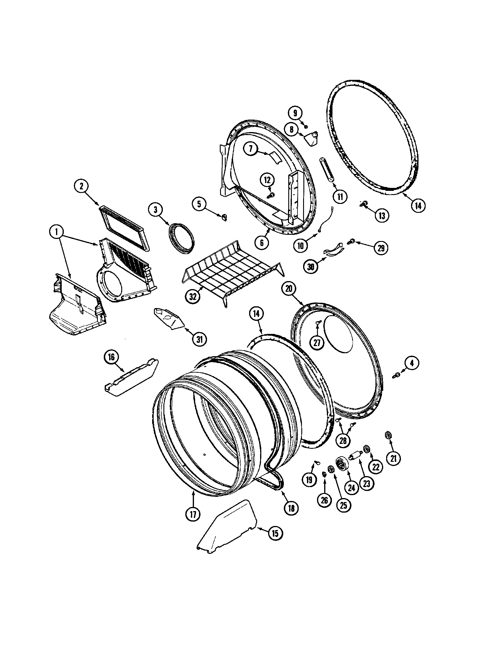 Maytag MDG8600AWW tumbler diagram