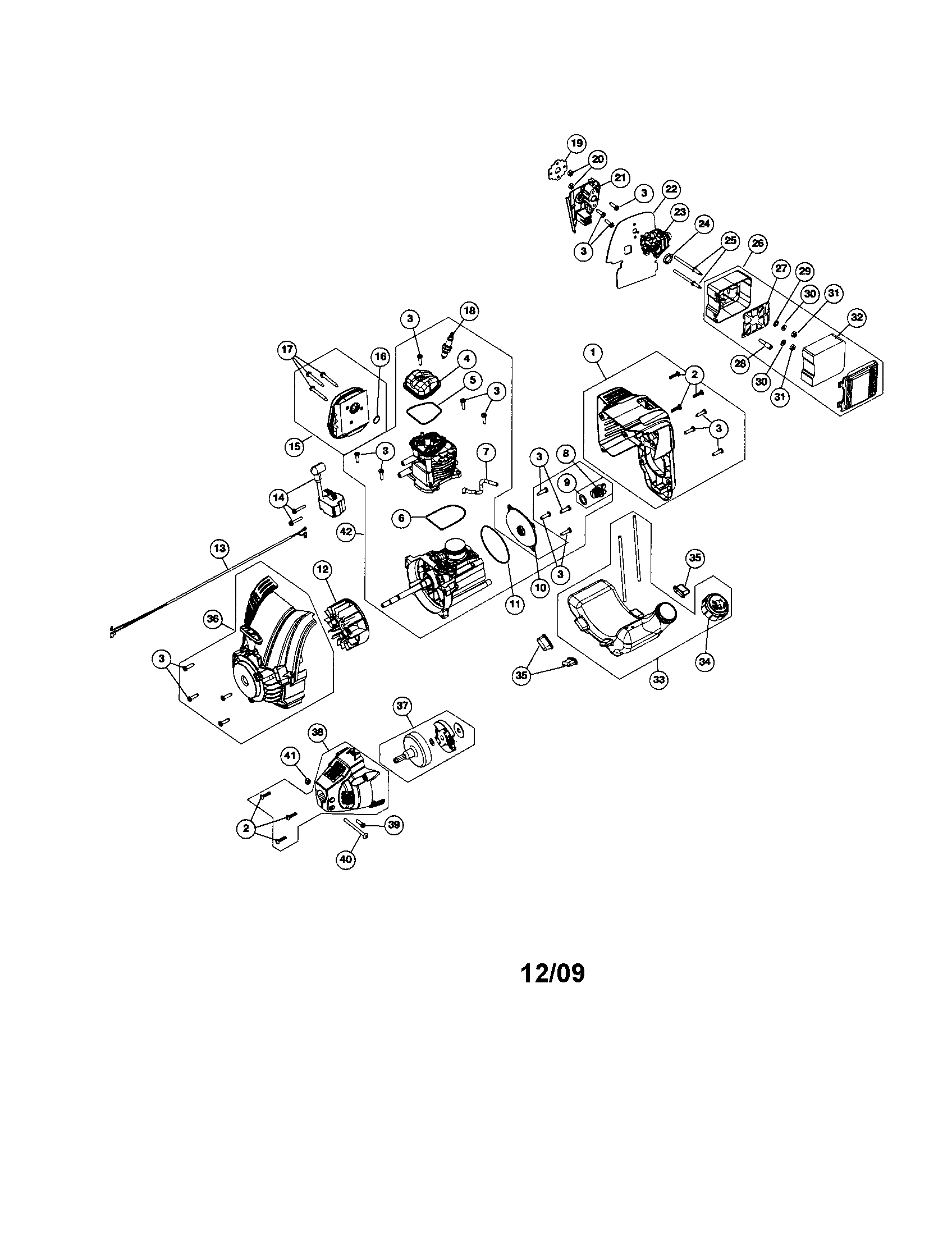 Craftsman 316299370 short block/fuel tank diagram