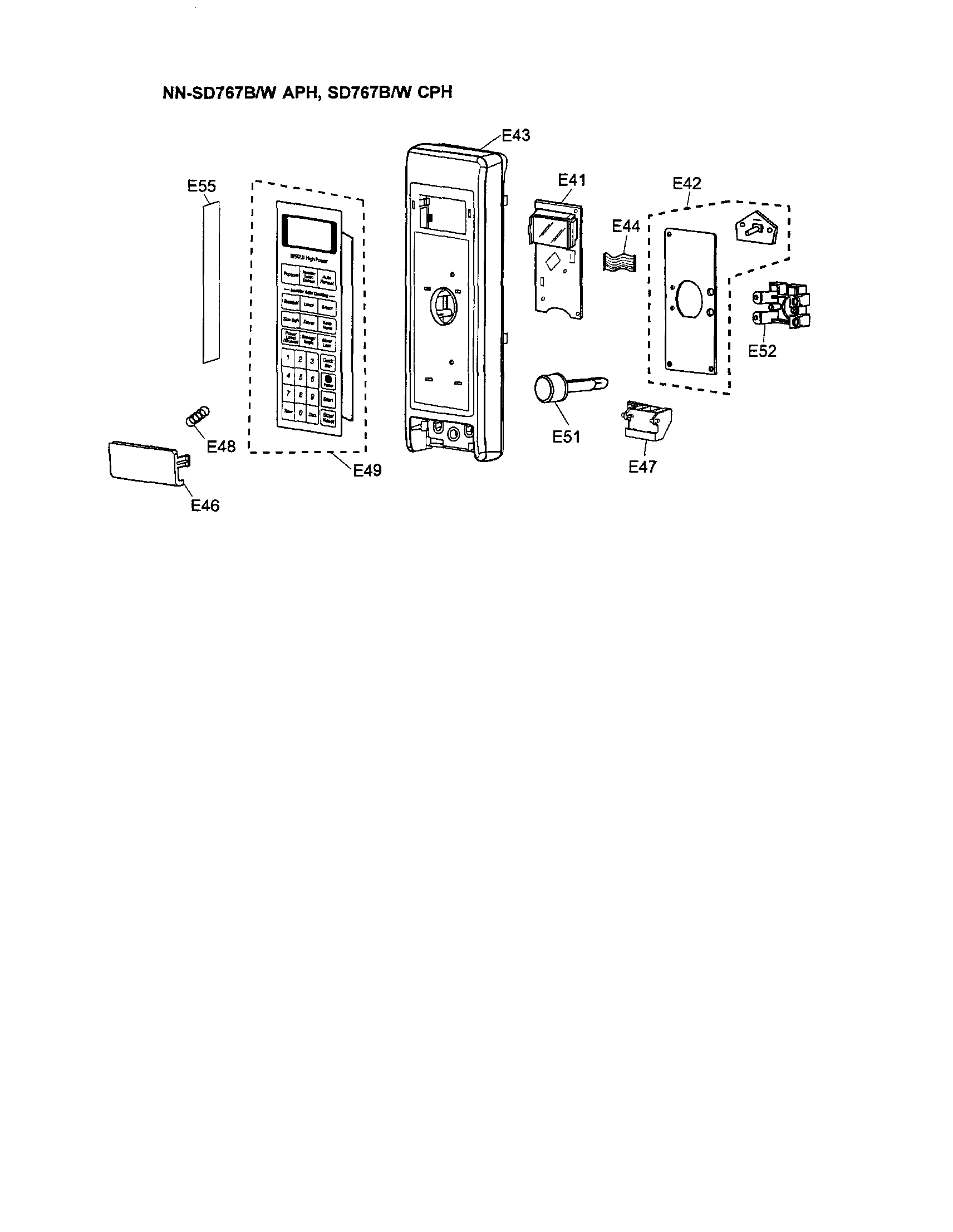 Panasonic NN-SN797S escutcheon base diagram