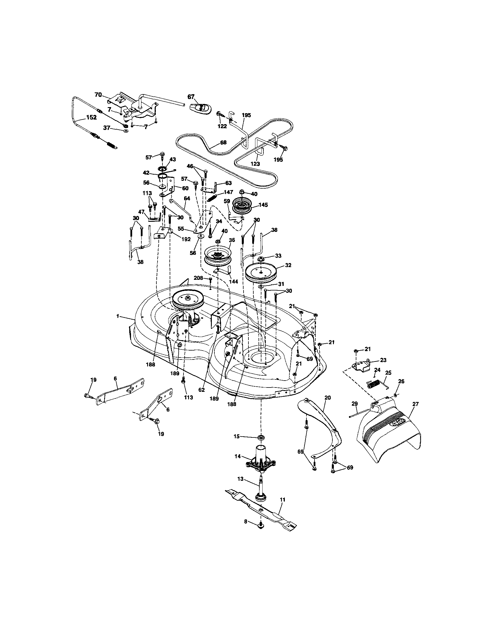 Craftsman 917289073 mower deck diagram