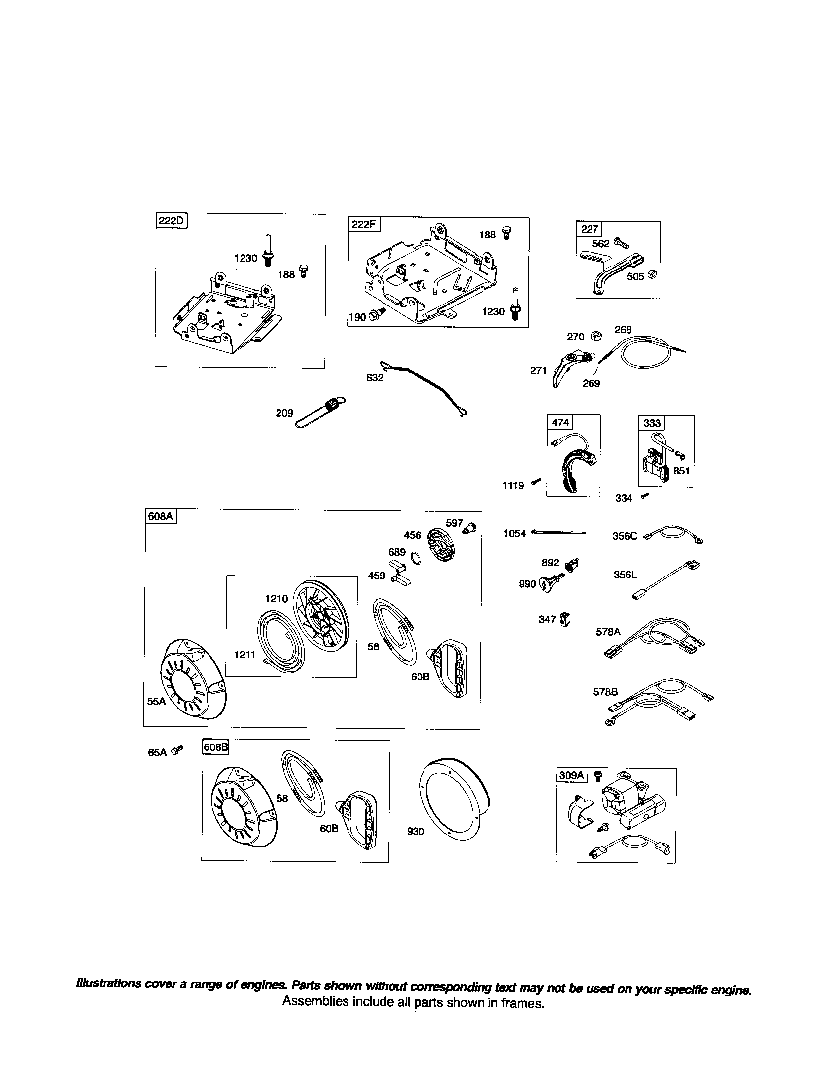 Craftsman 107889650 rewind starter/starter motor diagram