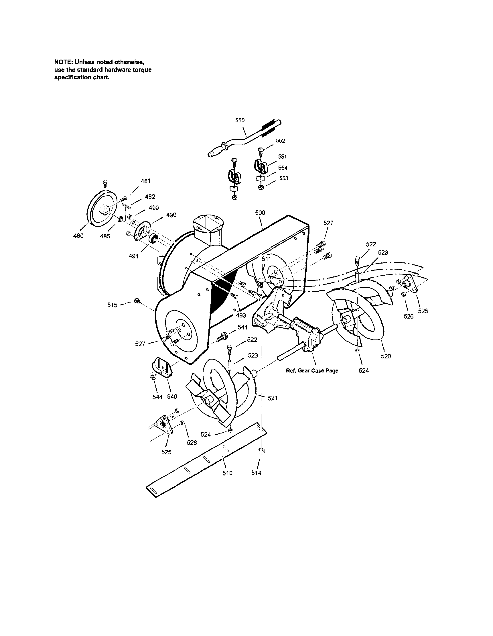 Craftsman 107889650 auger housing diagram