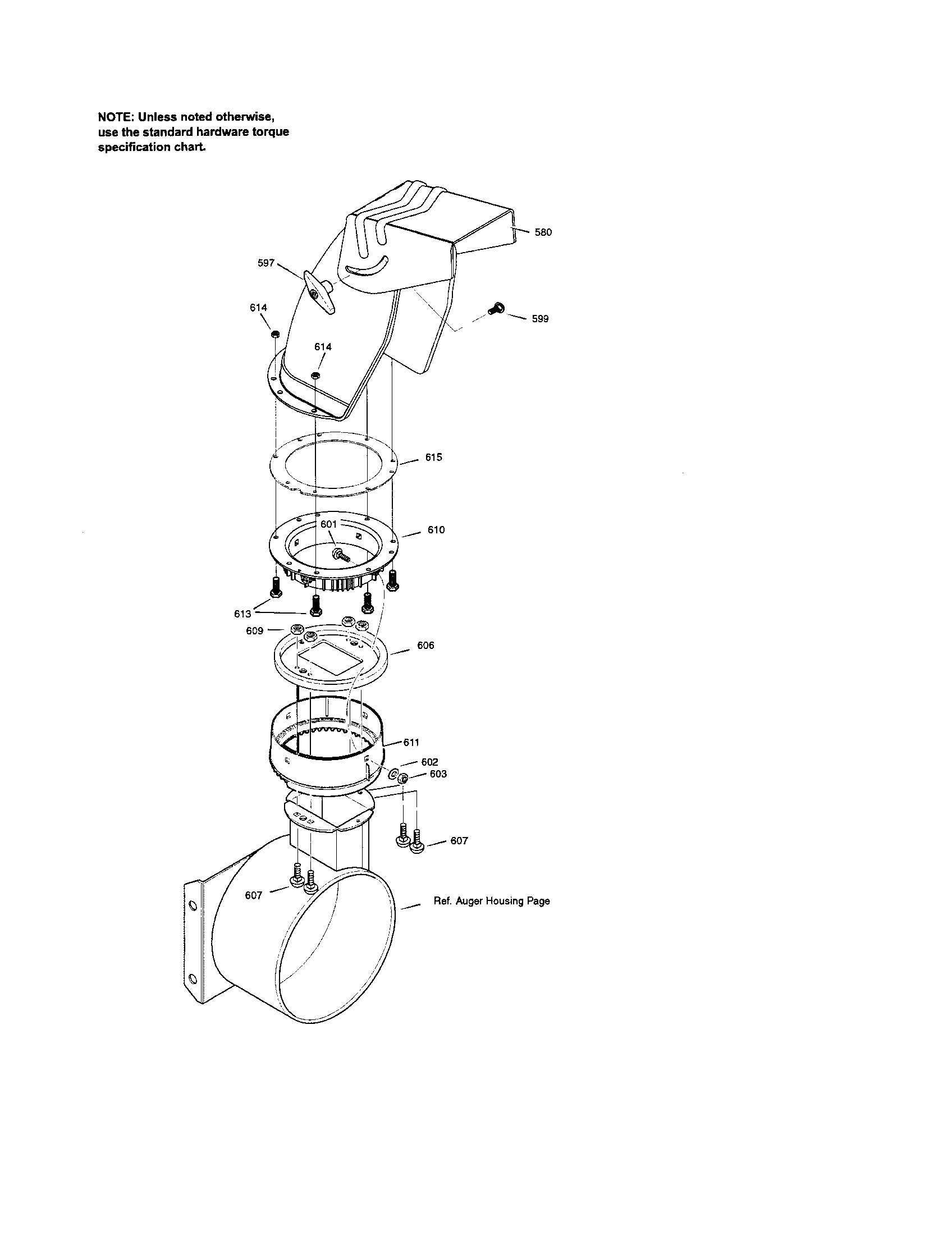 Craftsman 107889650 discharge chute diagram