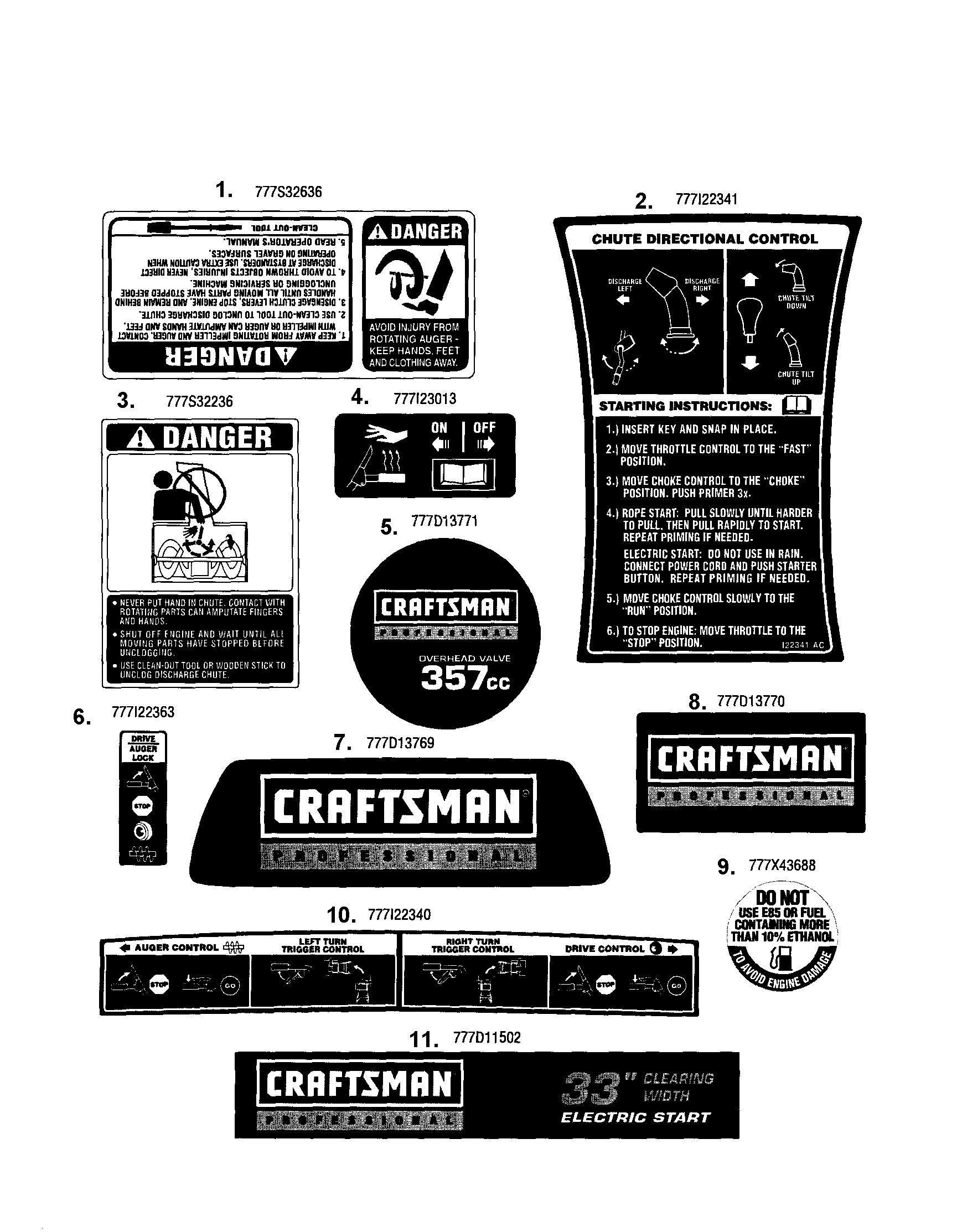 Craftsman 247888460 decals diagram