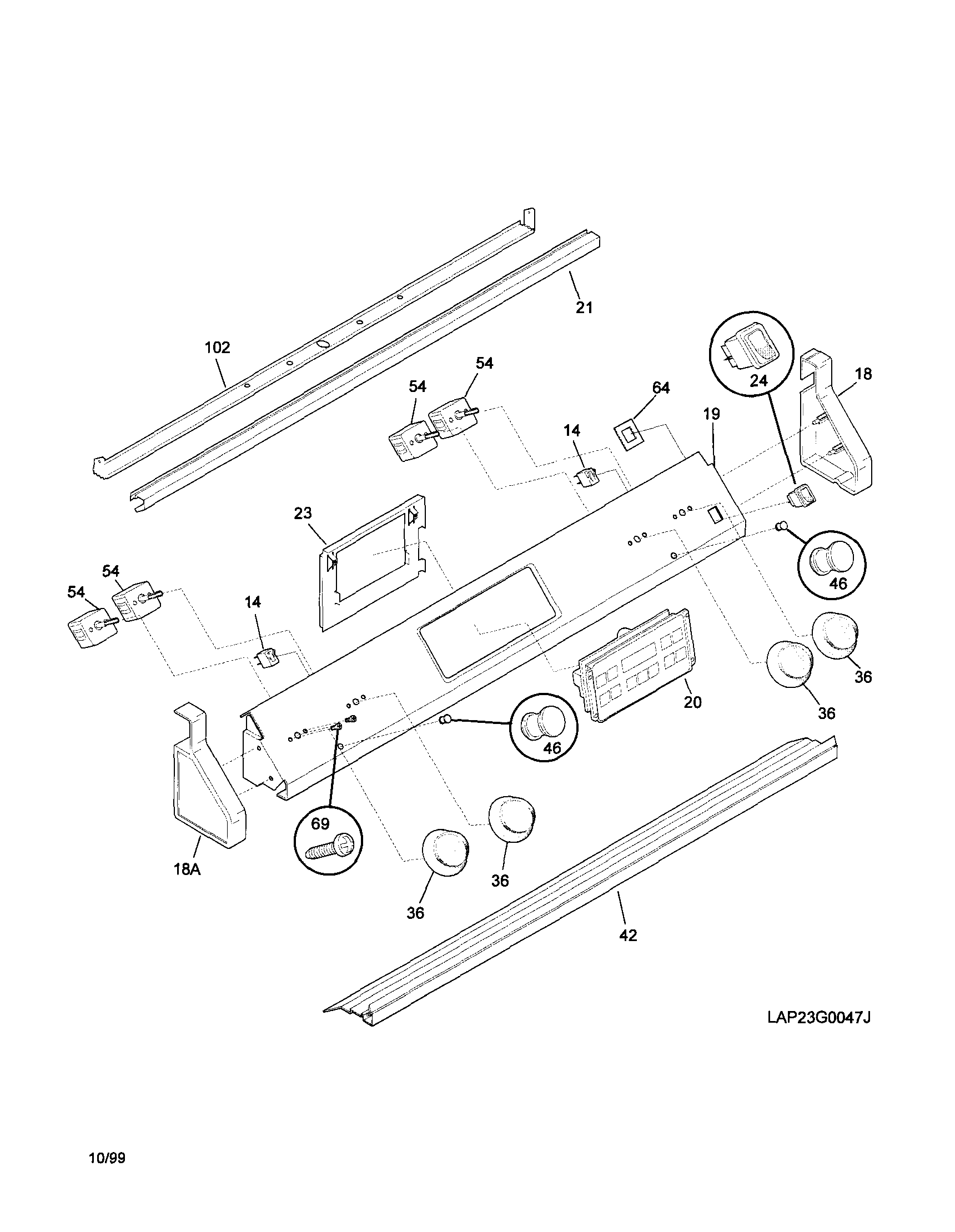 Frigidaire FES355CCSI backguard diagram