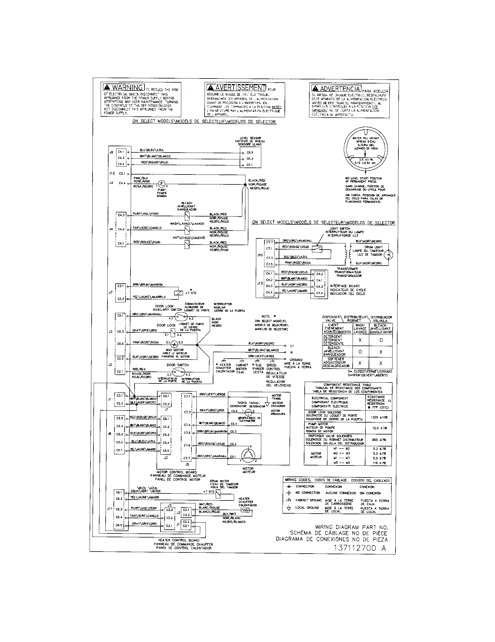 Frigidaire FAFW3574KR0 wiring diagram diagram