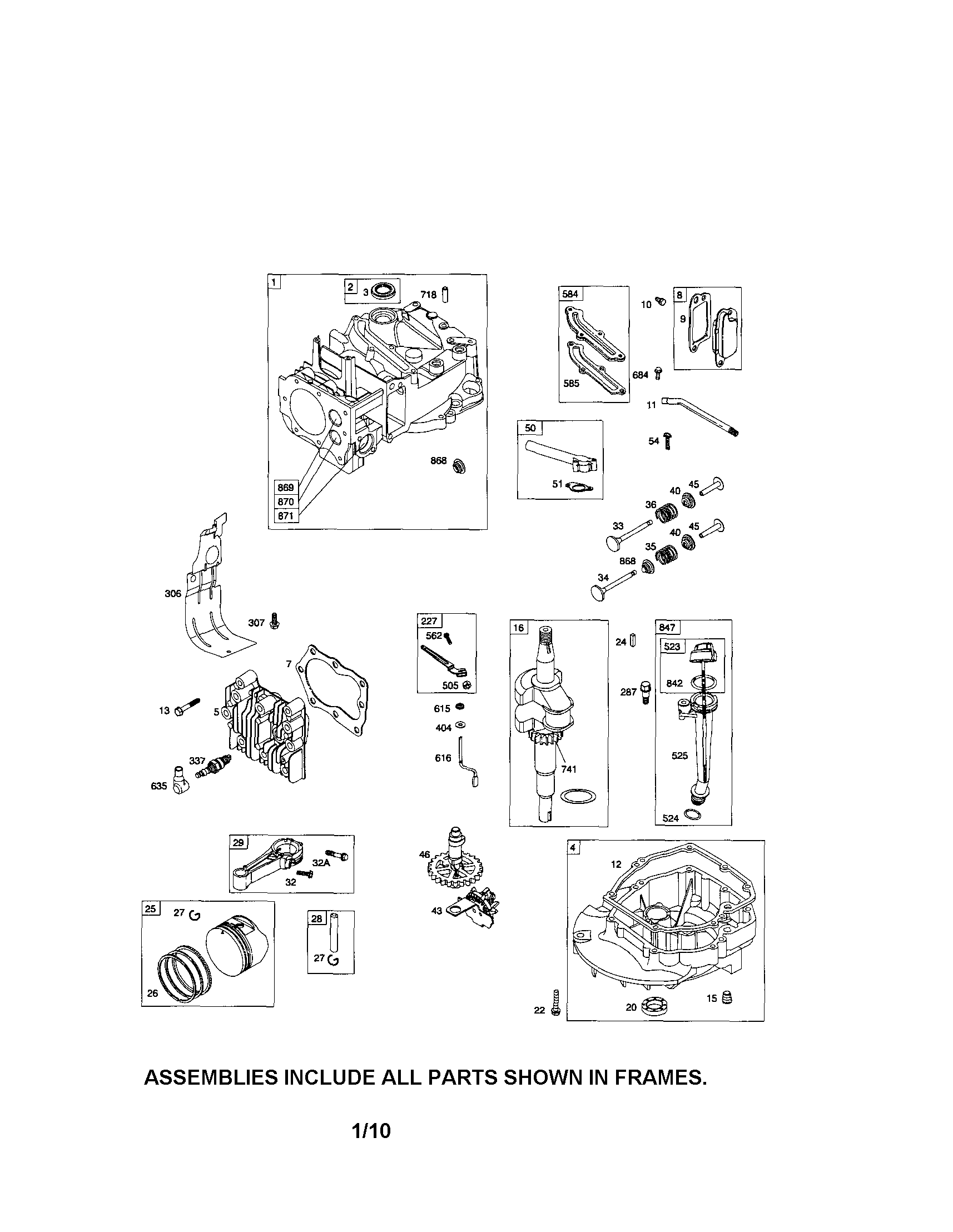 Craftsman 917374160 cylinder/crankshaft/crankcase diagram