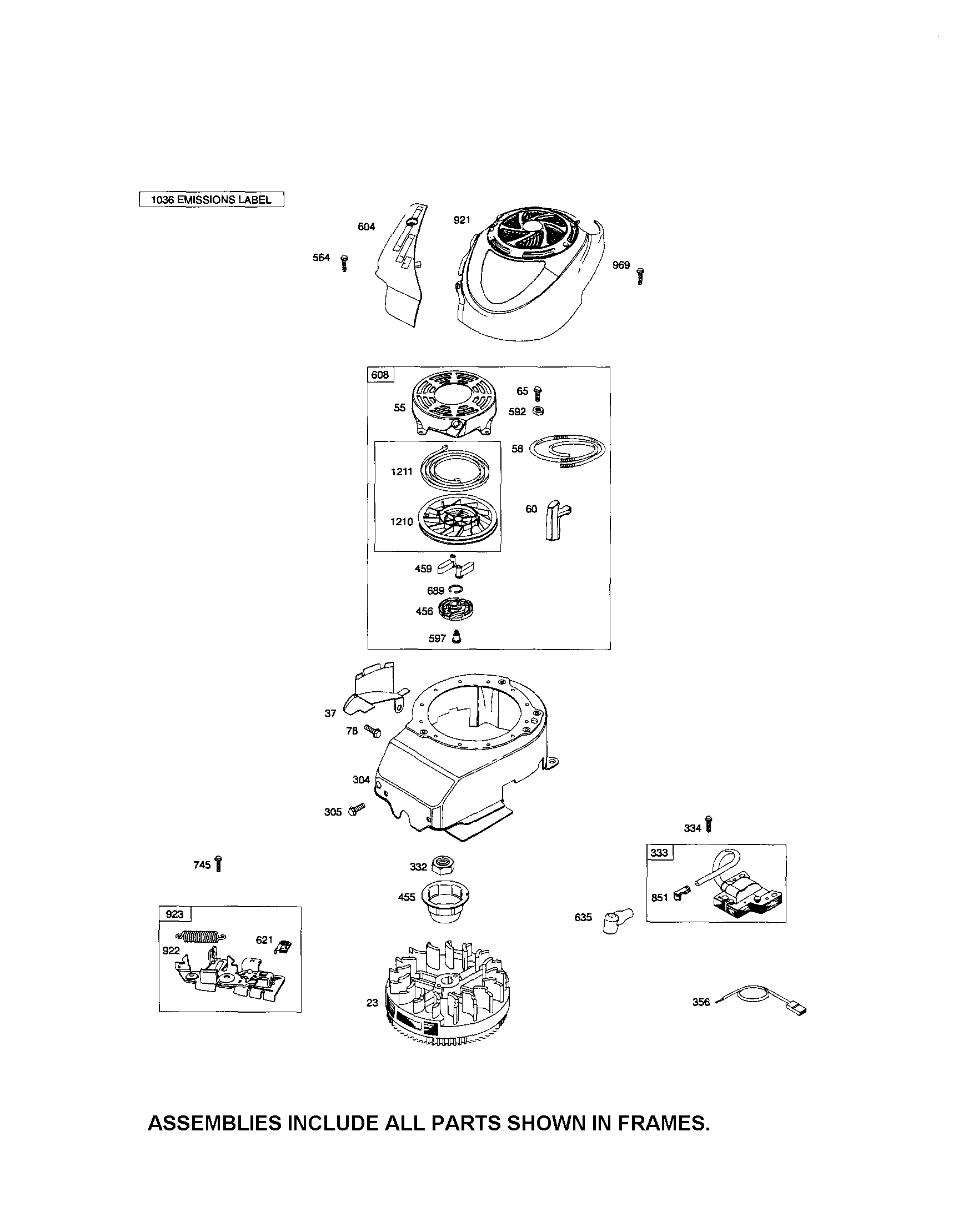 Craftsman 917374160 blower housing/rewind starter diagram