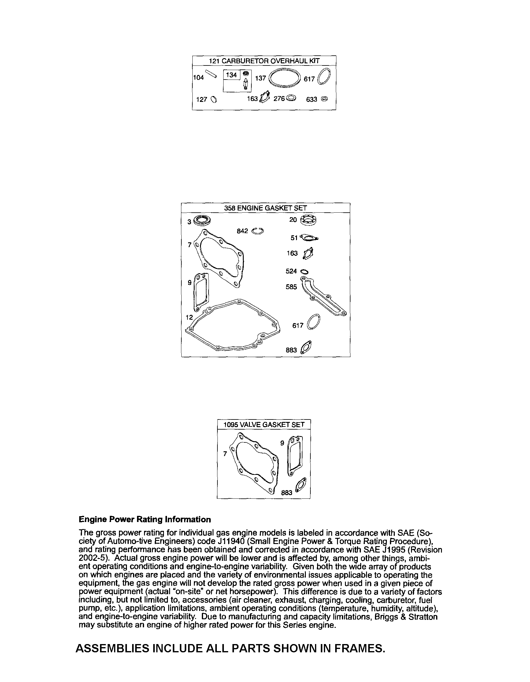 Craftsman 917773743 gasket sets diagram