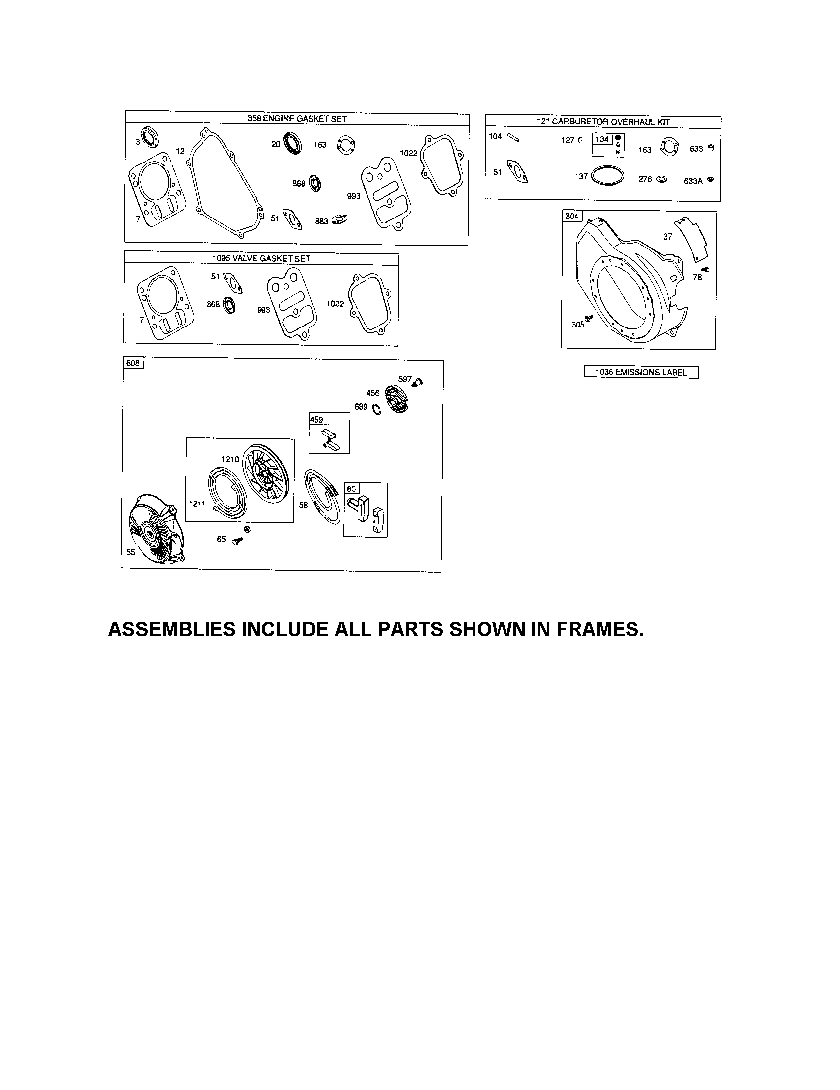 Craftsman 917297015 rewind starter/gasket set diagram