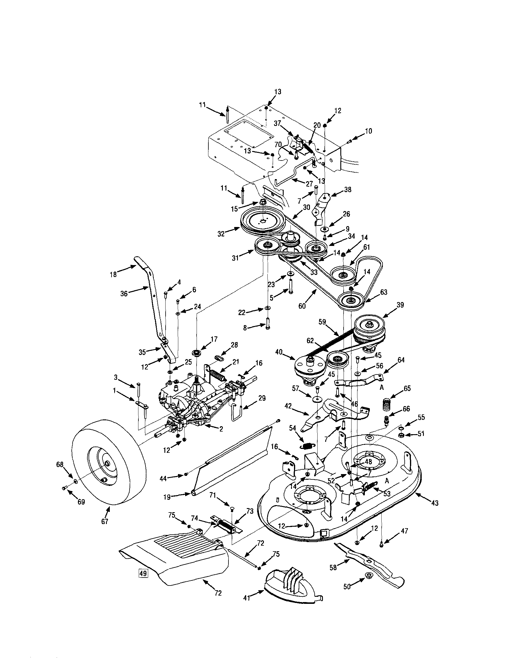 Craftsman 247887330 deck/wheels diagram