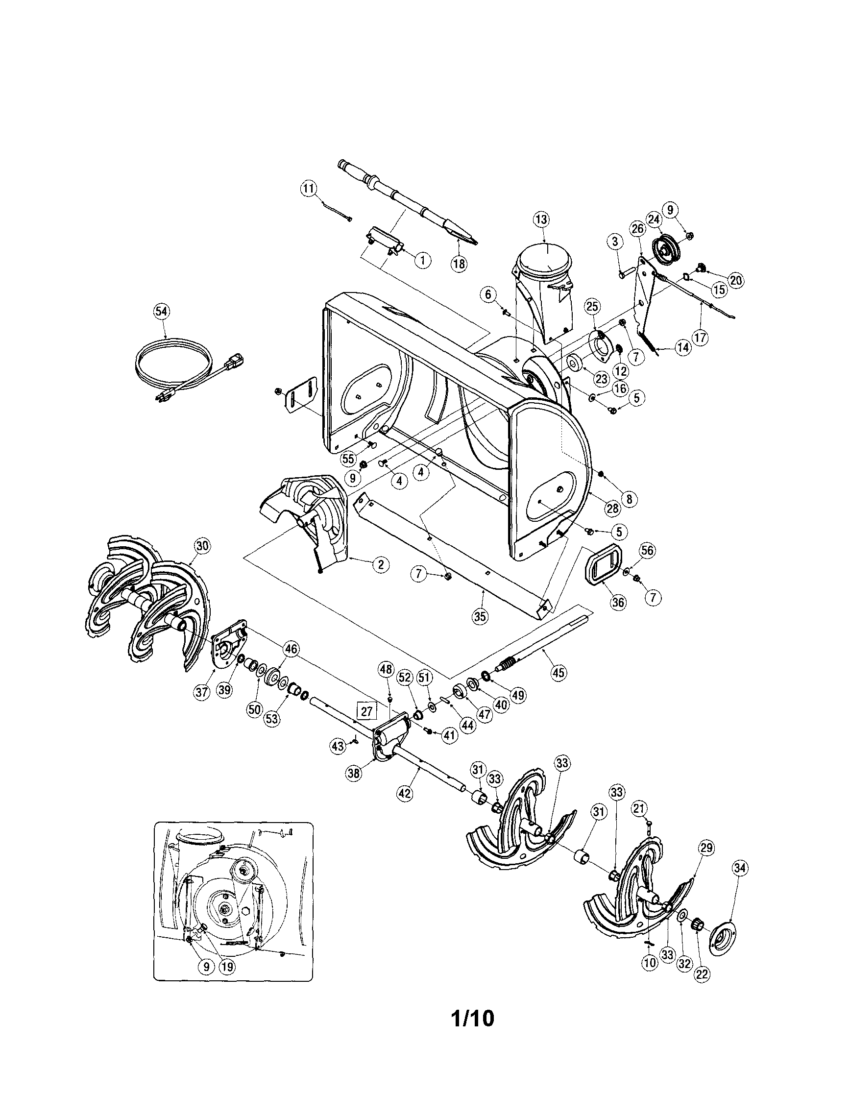 Craftsman 247889570 auger/housing diagram
