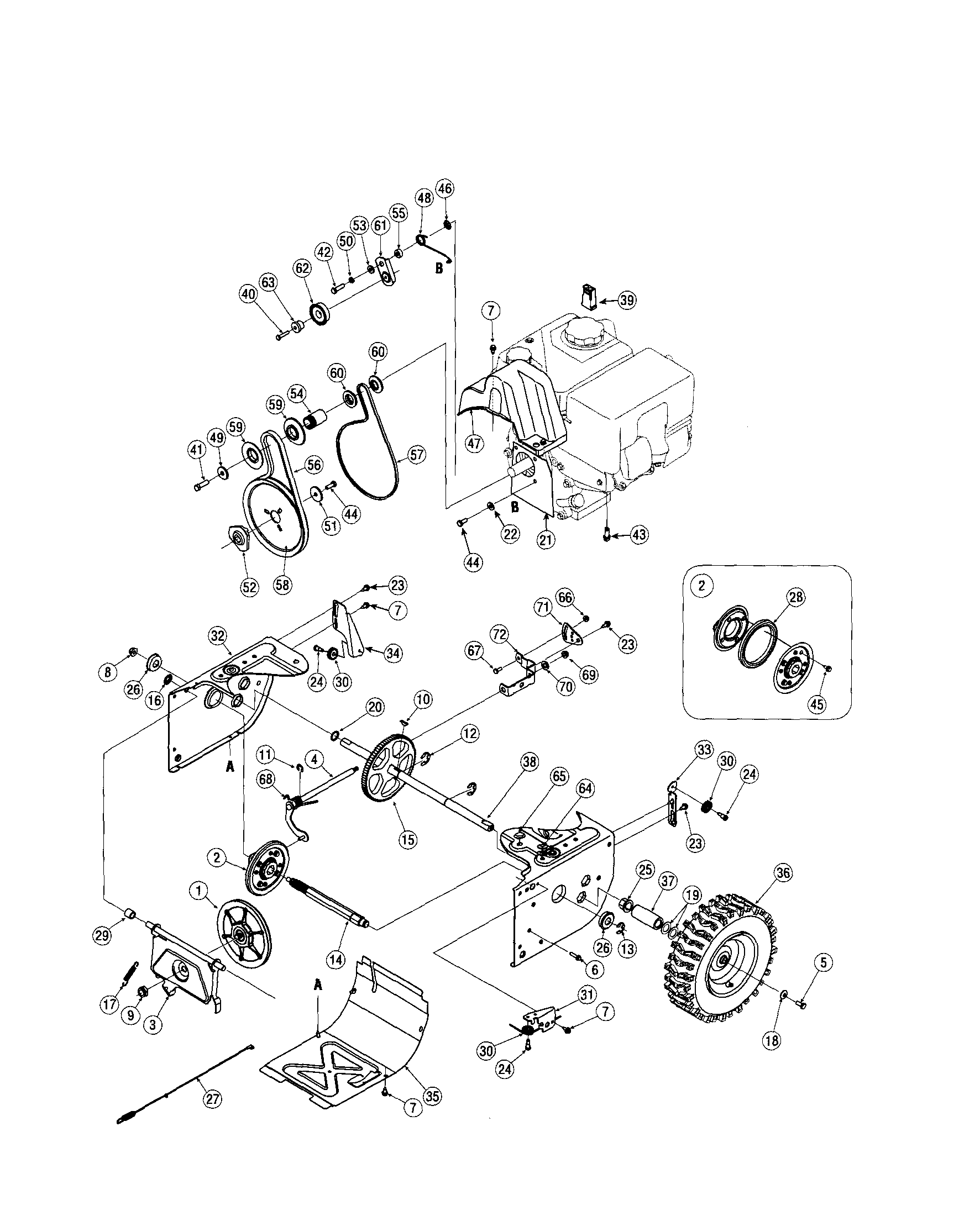 Craftsman 247889570 gears/wheels diagram