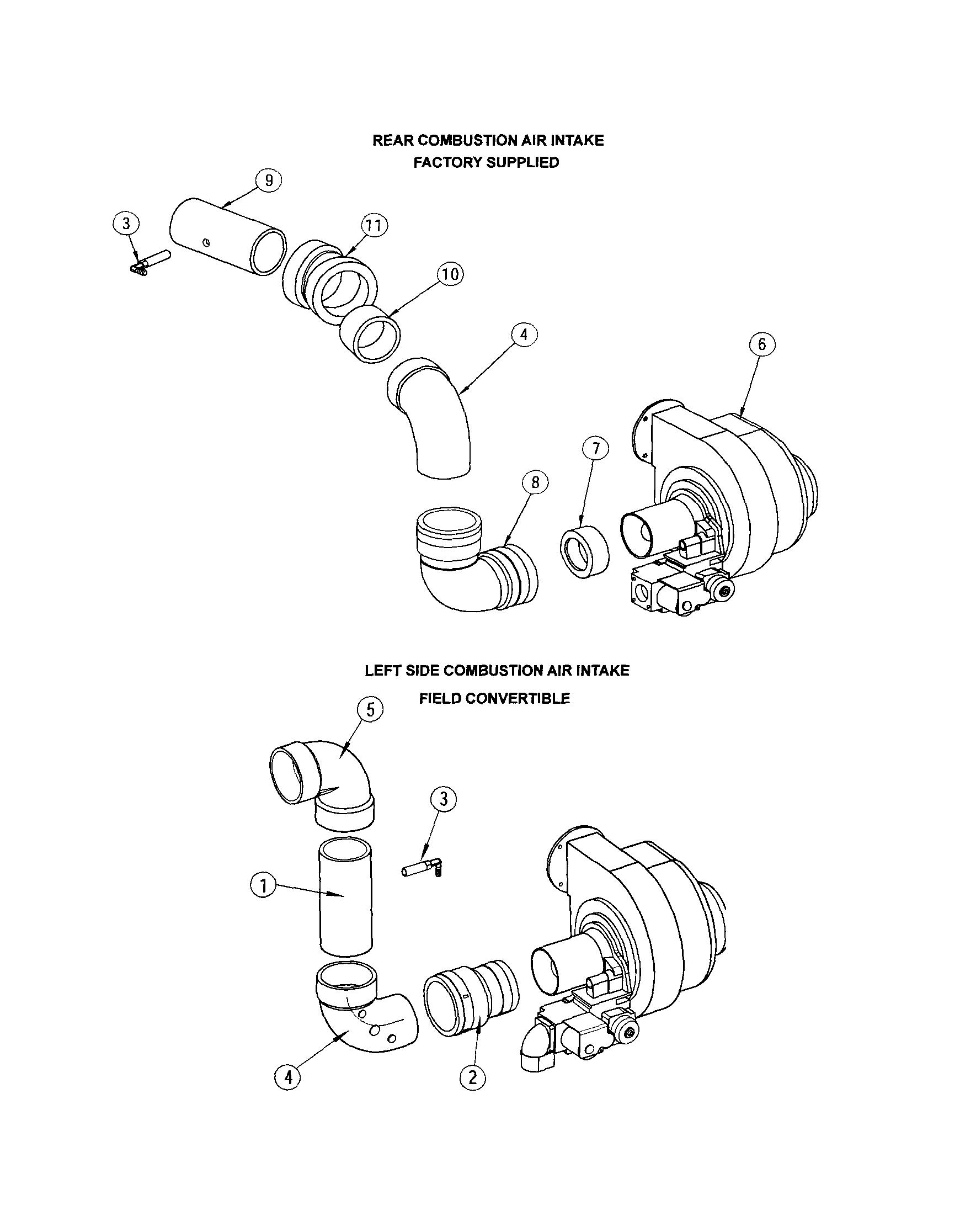 Dunkirk FW95M-200 air intake diagram