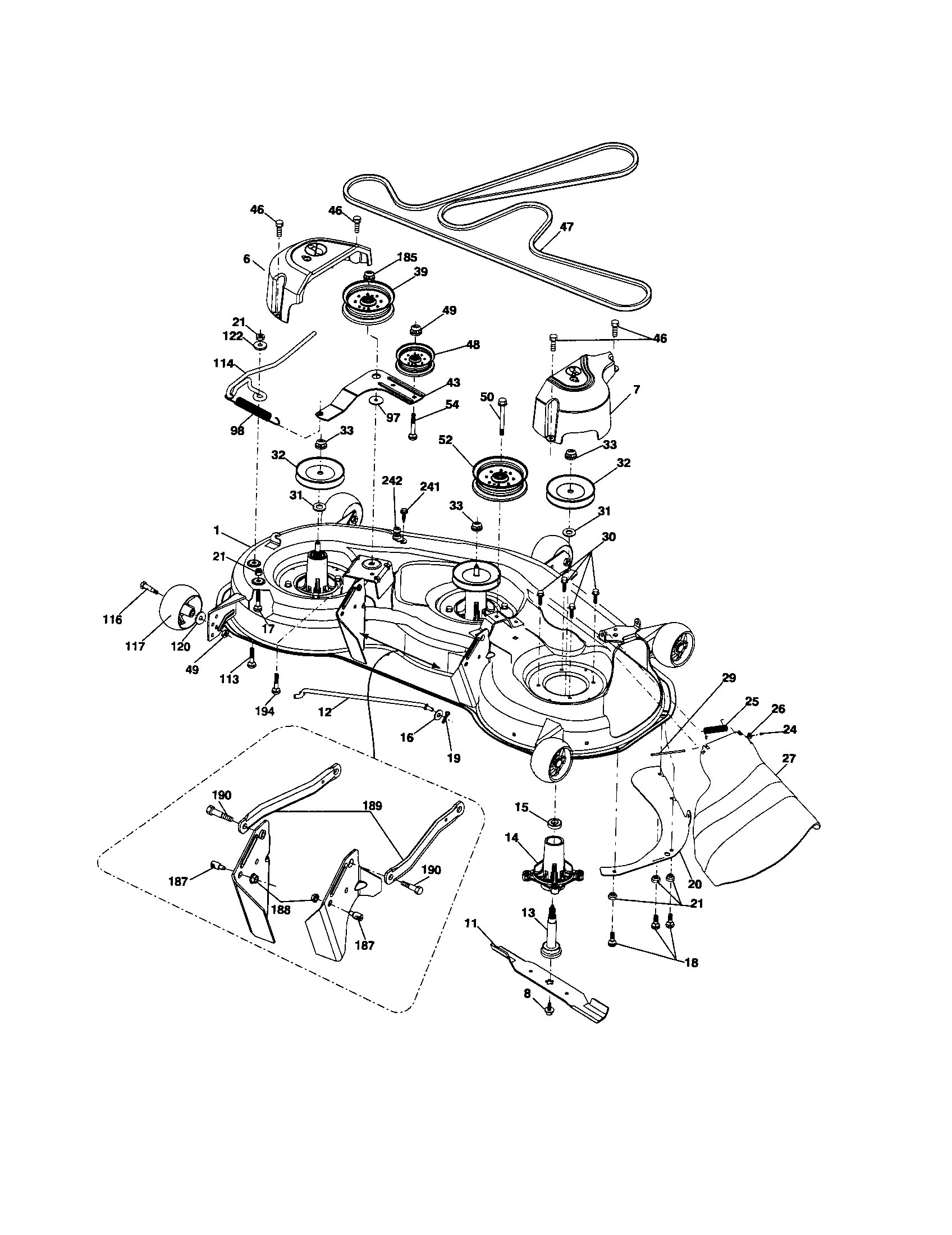 Husqvarna 917289570 mower deck diagram
