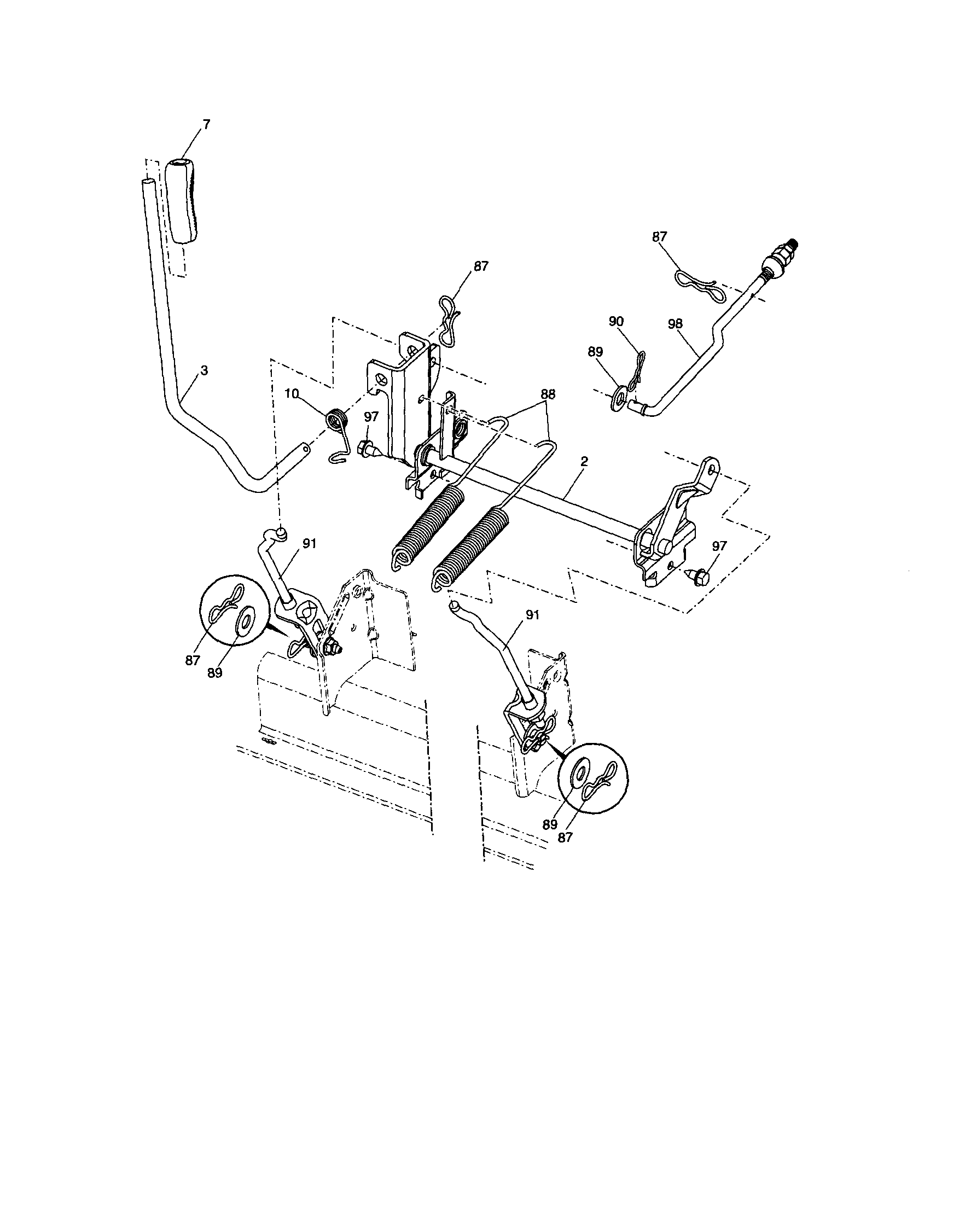 Husqvarna 917289570 mower lift diagram