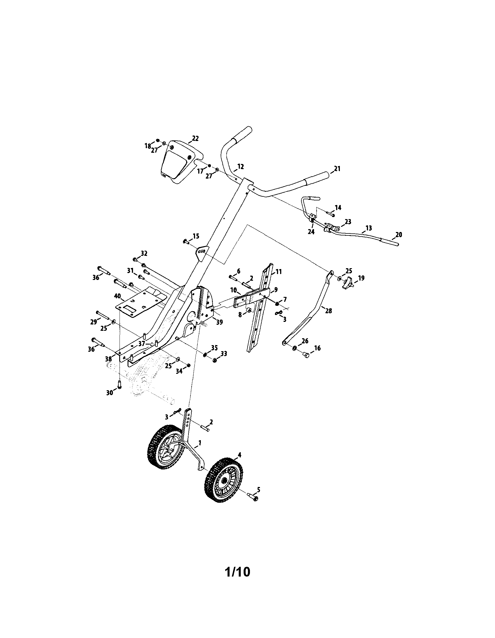 Craftsman 24729922 handles/wheels diagram