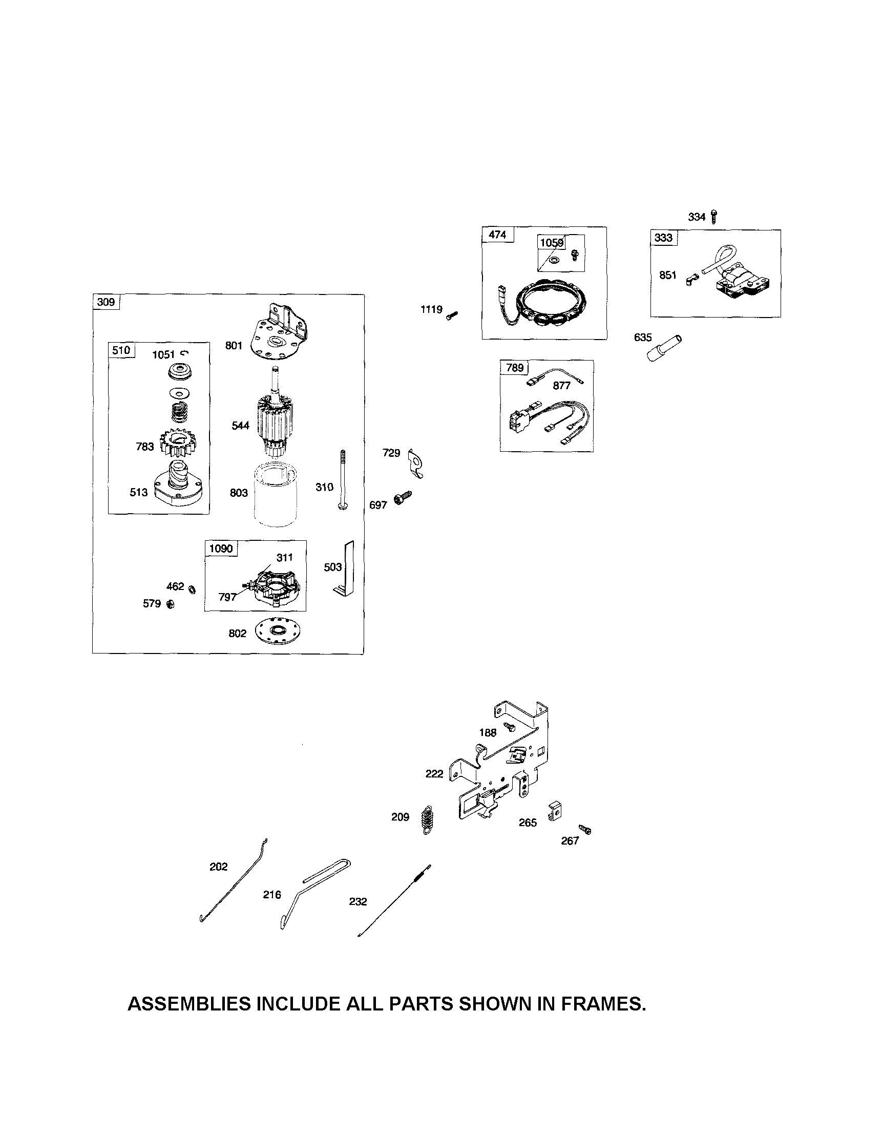 MTD 13AL79SS099 motor starter/alternator diagram
