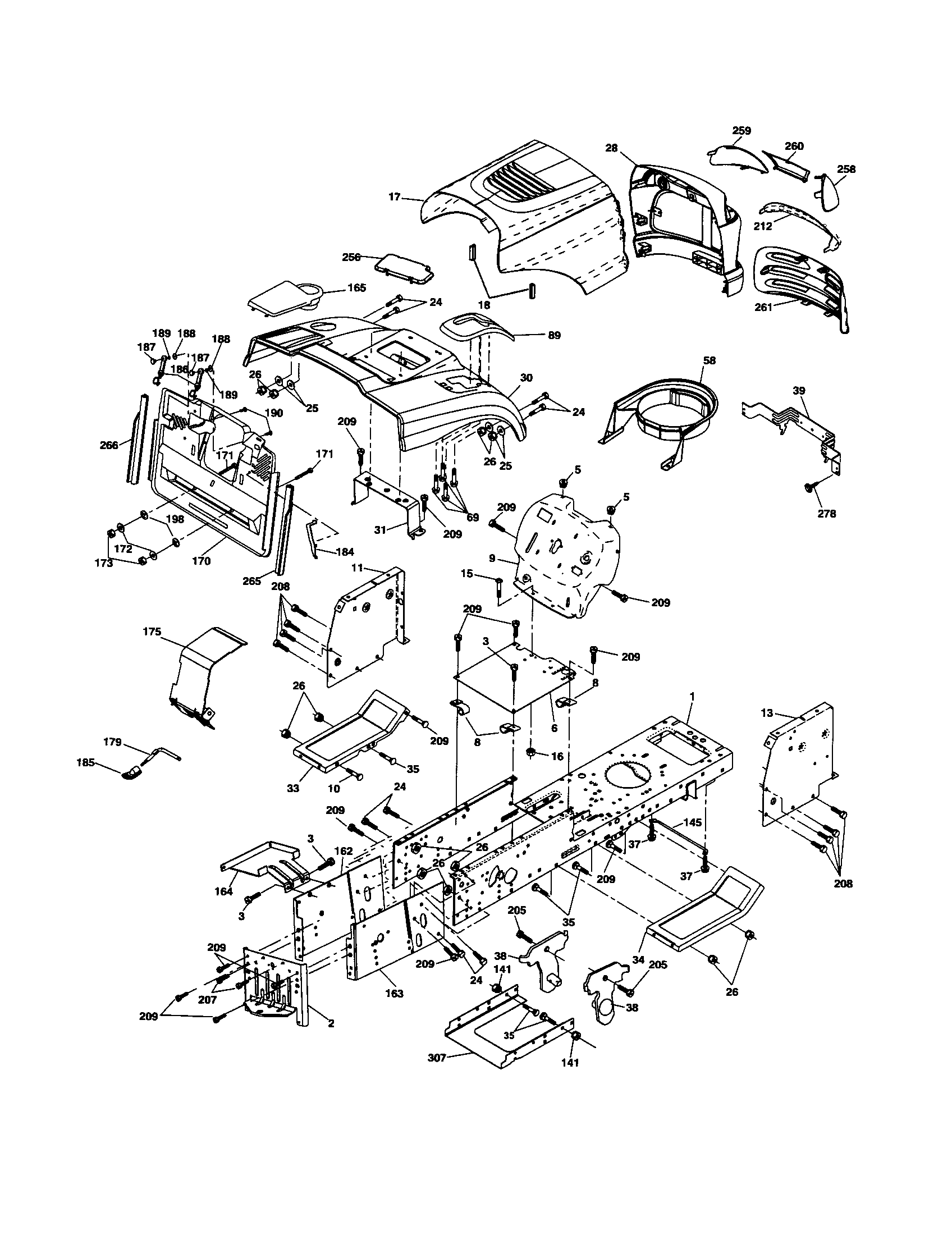 Craftsman 917253151 chassis & enclosures diagram