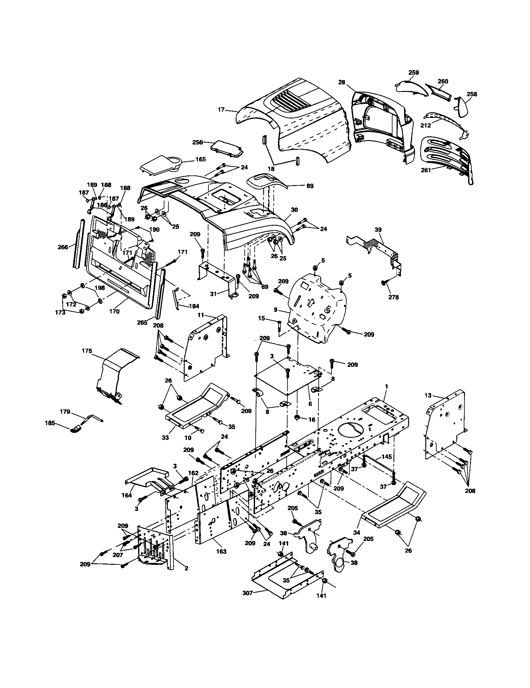 Craftsman 917253160 chassis and enclosures diagram