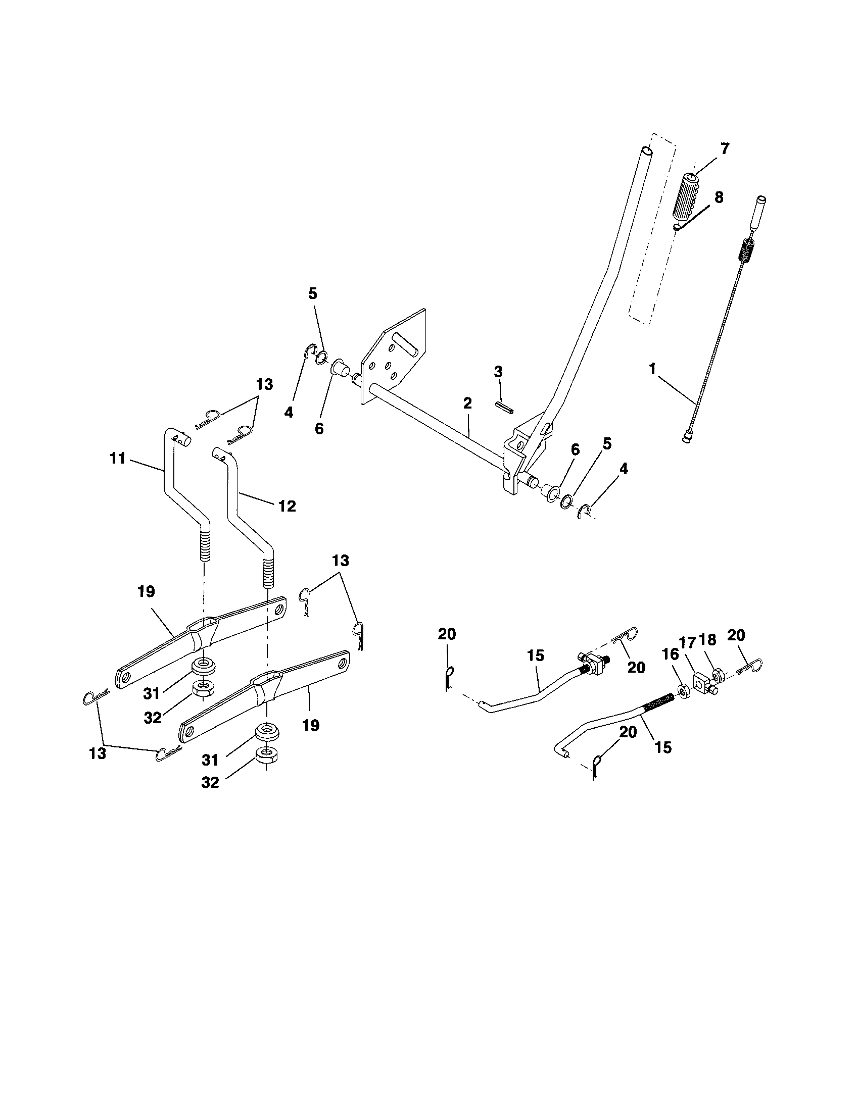 Craftsman 917253160 mower lift diagram