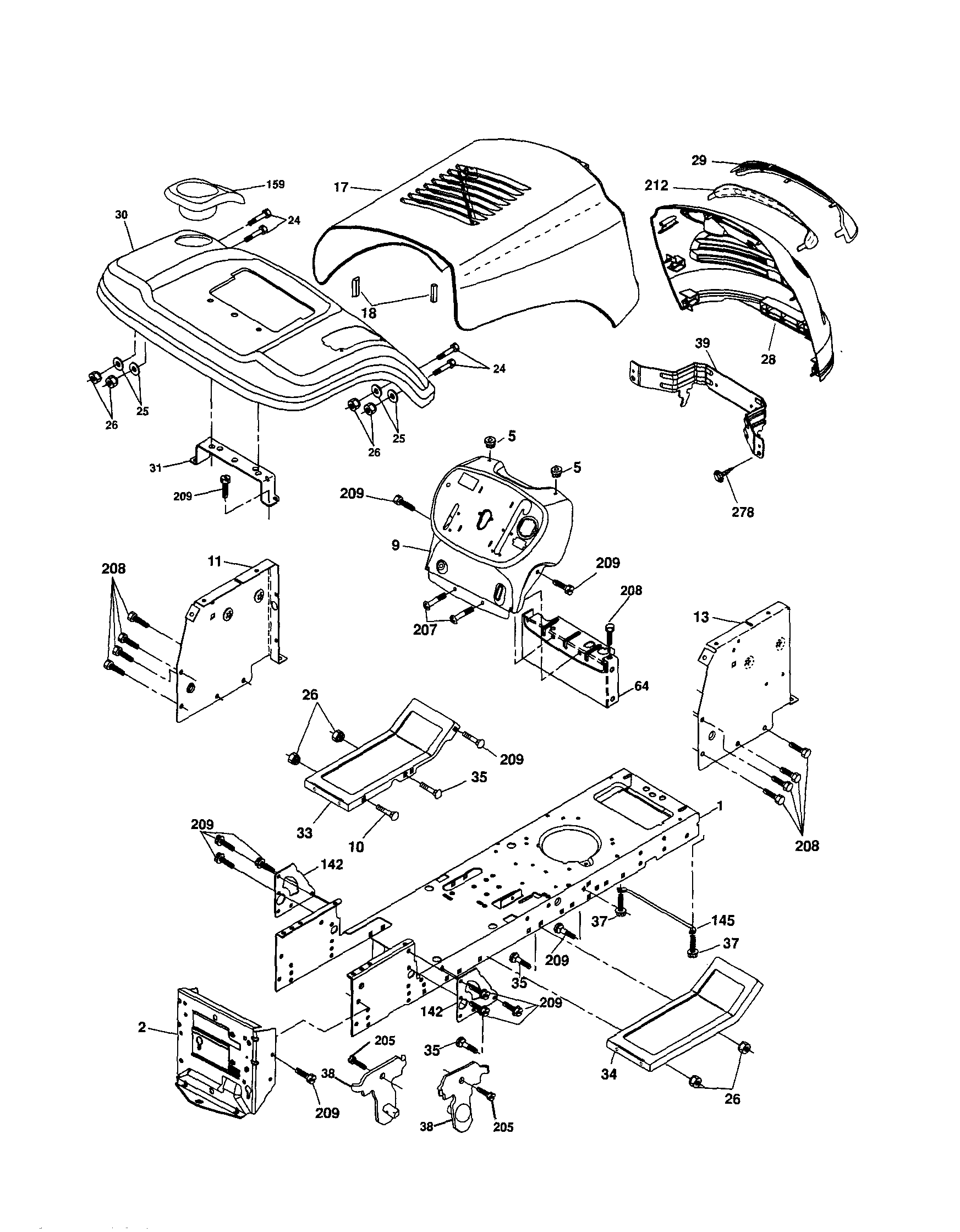 Craftsman 917253621 chassis and enclosures diagram