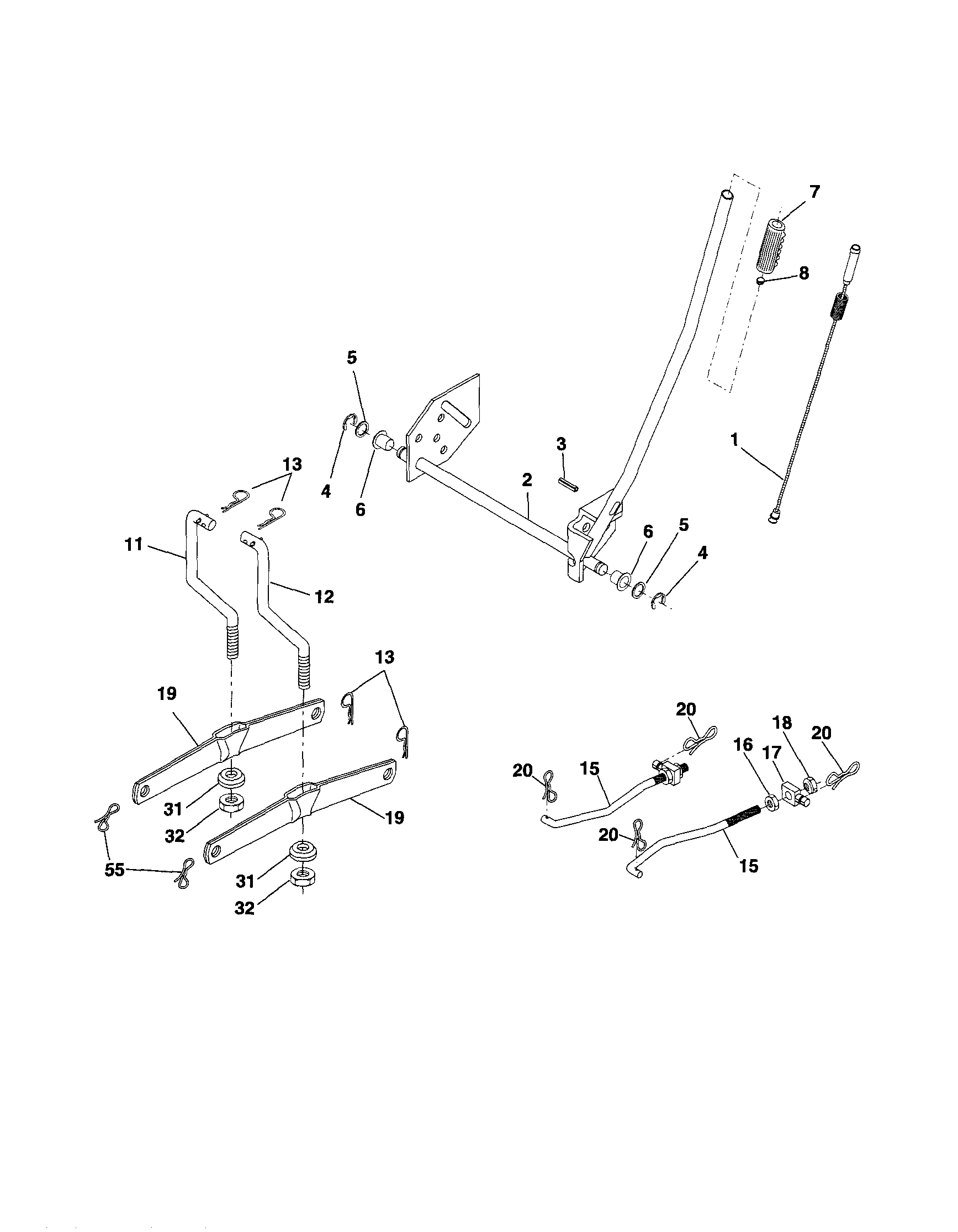 Craftsman 917253621 mower lift diagram