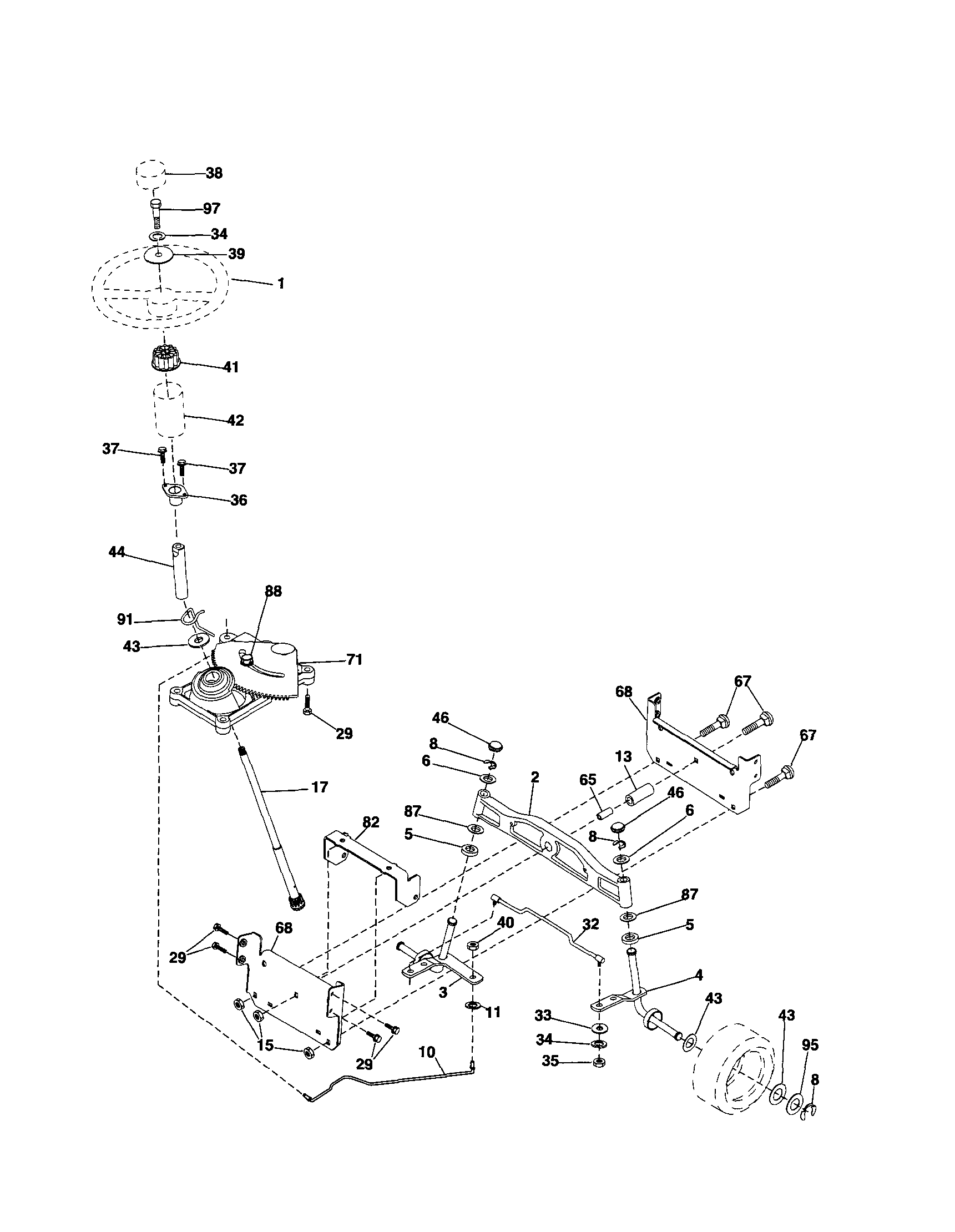 Craftsman 917253750 steering diagram